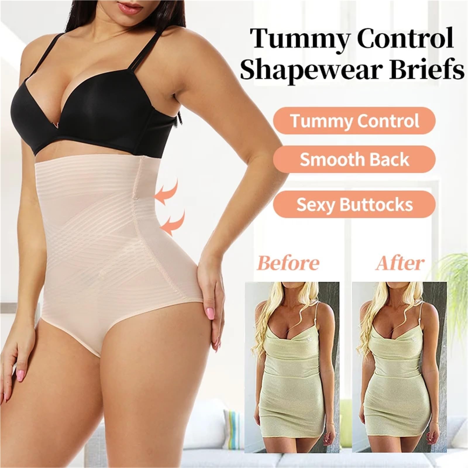 Guaina Contenitiva Donna 1 Pezzo di Corsetto Dimagrante for la Vita, Sollevatore di Glutei, Intimo Modellante, Corsetto Modellante for la Pancia, for Perdere Peso, Mutandine a Vita Alta