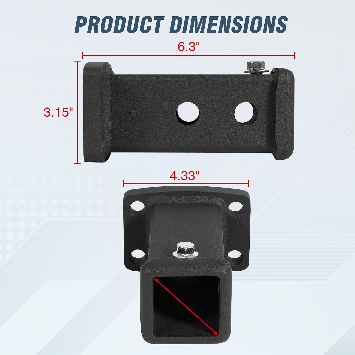 Universal Trailer Hitch Receiver Tube, 2 Inch Bolt On Receiver Tube Adapter Hitch Receiver Tube, Heavy Duty Hitch Receiver, TMY.WG009