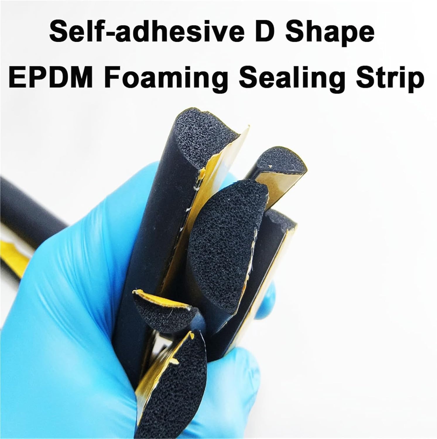 5M Self Adhesive D Shape Foam Sealing Strip - Versatile D Type Weatherproofing Tape for Gaps 3mm to 15mm Wide, Black(15mmX12mm)