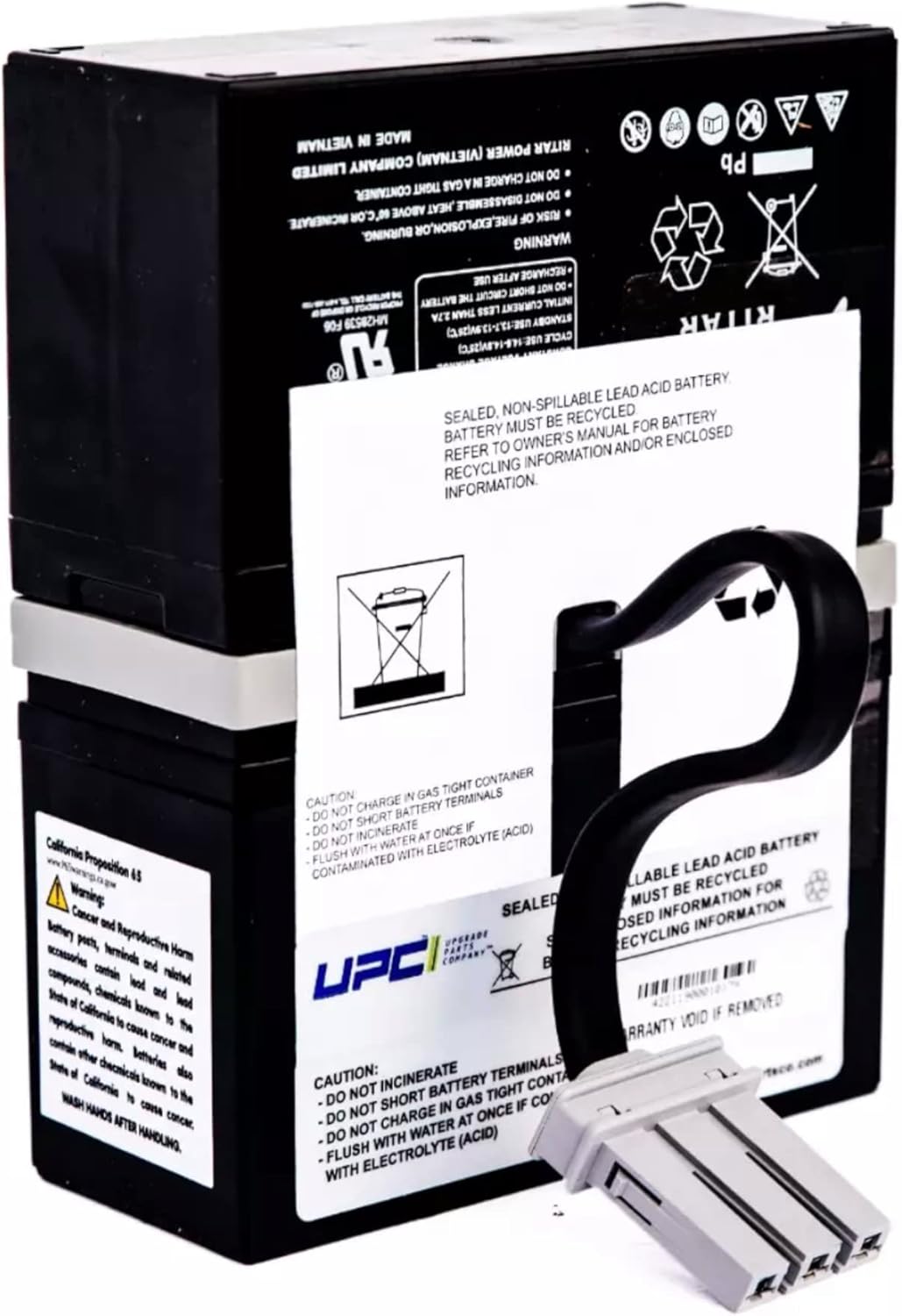 RBC32-UPC Replacement Battery by Upgrade Parts Company for APC BR1000, BR1000-FR, BR1000I, BR800, BR800-FR, BR800-IN, BR800BLK, BR800I, BR900, BT1000MC, BX1200-CN, BX800-CN - Assembled in USA!