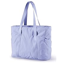 bagsmart Borsa tote per tappetino da yoga, grande borsa da donna, borsa da donna per lo shopping, palestra, sport, viaggio, viola., Medium