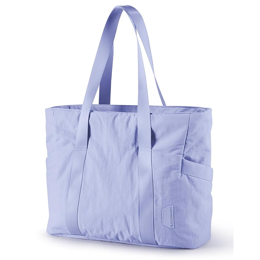 bagsmart Borsa tote per tappetino da yoga, grande borsa da donna, borsa da donna per lo shopping, palestra, sport, viaggio, viola., Medium