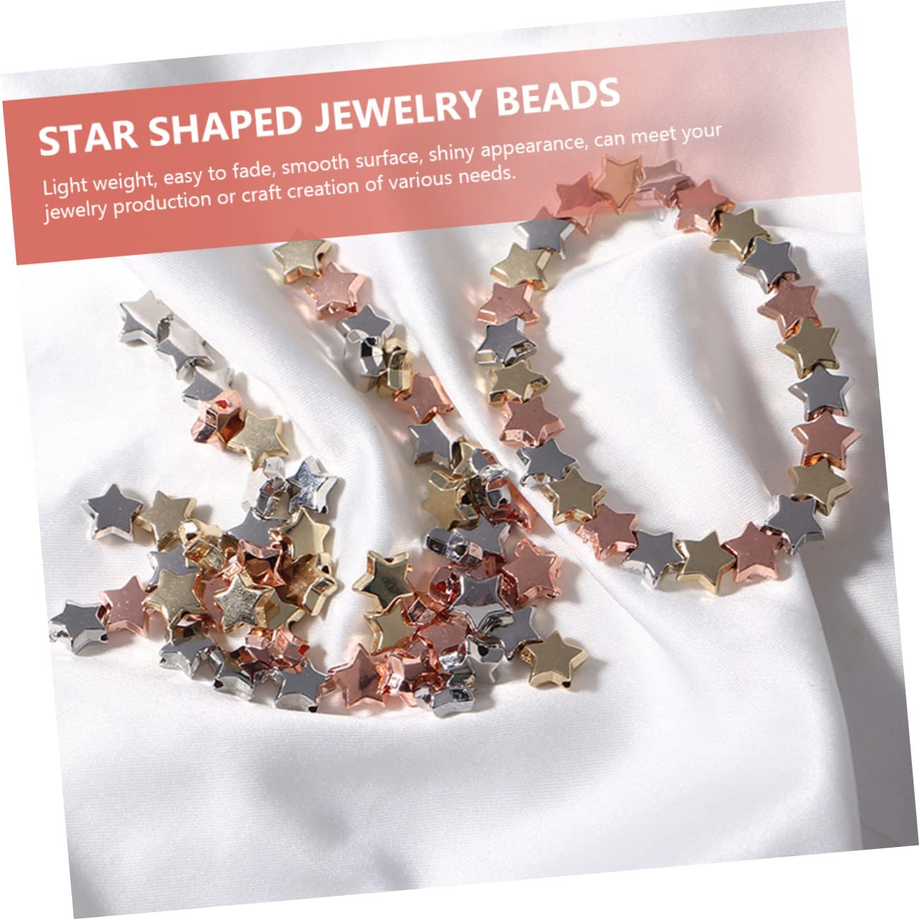 NUOBESTY 300 Piezas De Cuentas Espaciadoras De Pentagrama Collar De Estrella Cuentas De Estrella De Metal DIY Dijes En Forma De a Y Surtidos De Pendiente De