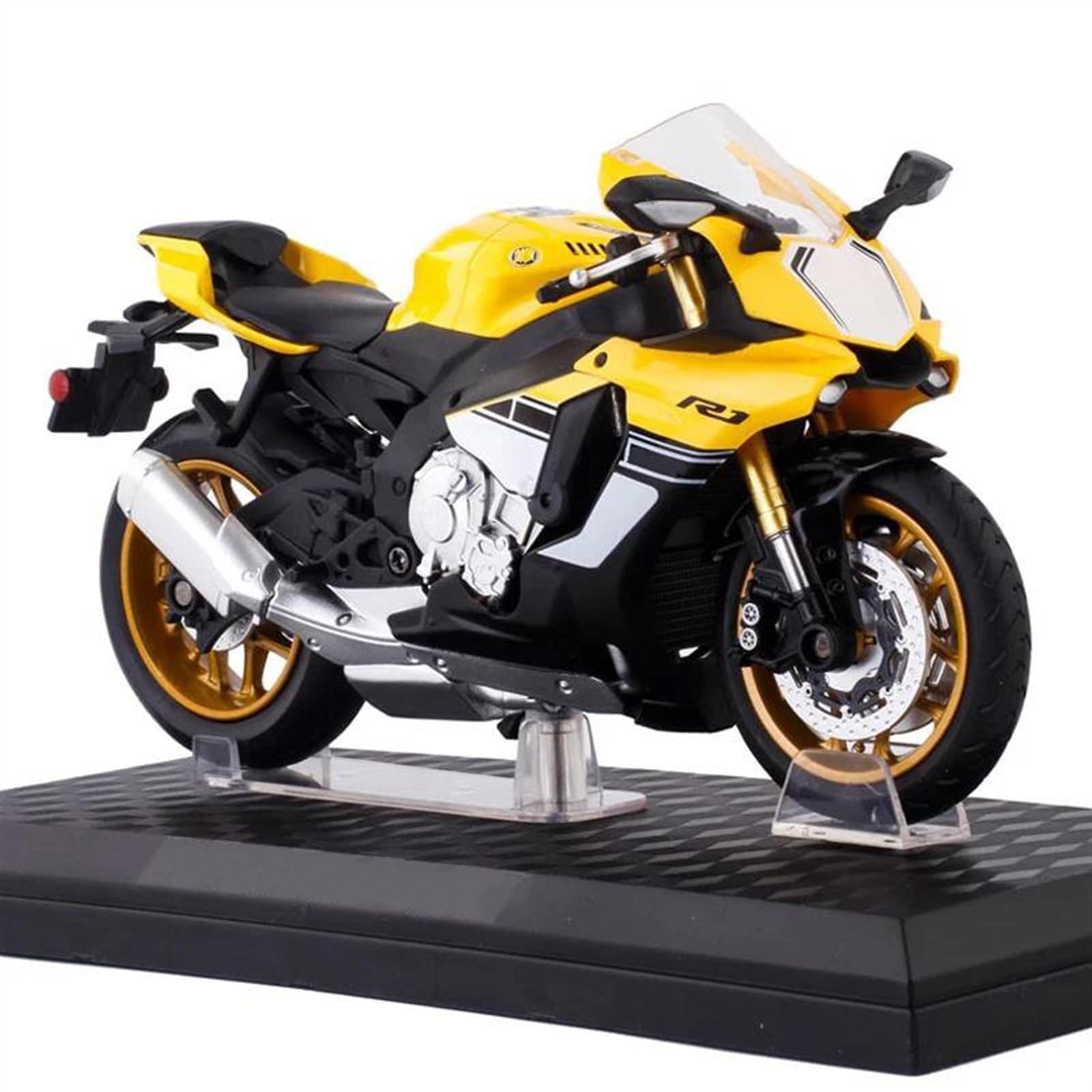 SEYXF Motorbike Toy 1/12 for Y-AMAHA YZFR1 Motorcycle Model Simulation Alloy Toy(Yellow)