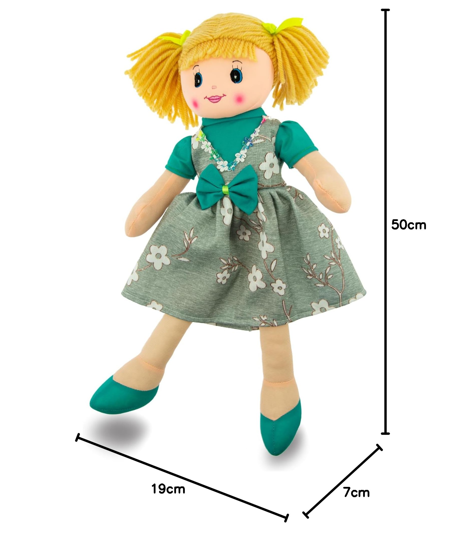 Teorema Giocattoli, Carlotta Rag Doll, Bambola di Pezza Morbida Alta 50 cm, Bambola di Stoffa per Bambini, Prima Bambola Compagna di Nanna, Modelli Assortiti (1 pezzo) +18 Mesi