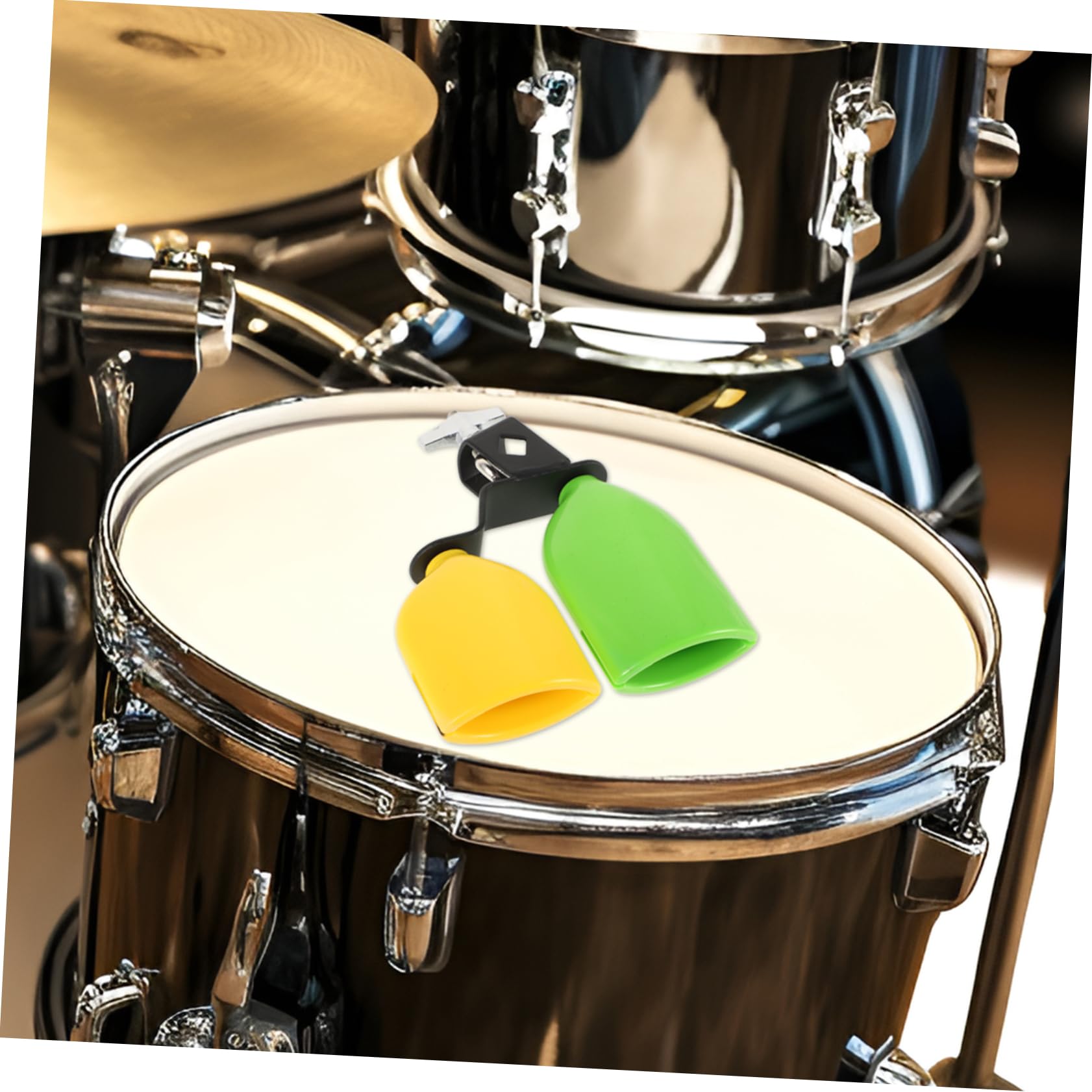 Bloque de Percusión de Plástico Bicolor, 1 Par para Batería | Tonos Altos y Bajos, Pvc y Aleación de Aluminio, para Shows de Danza y Eventos Festivos