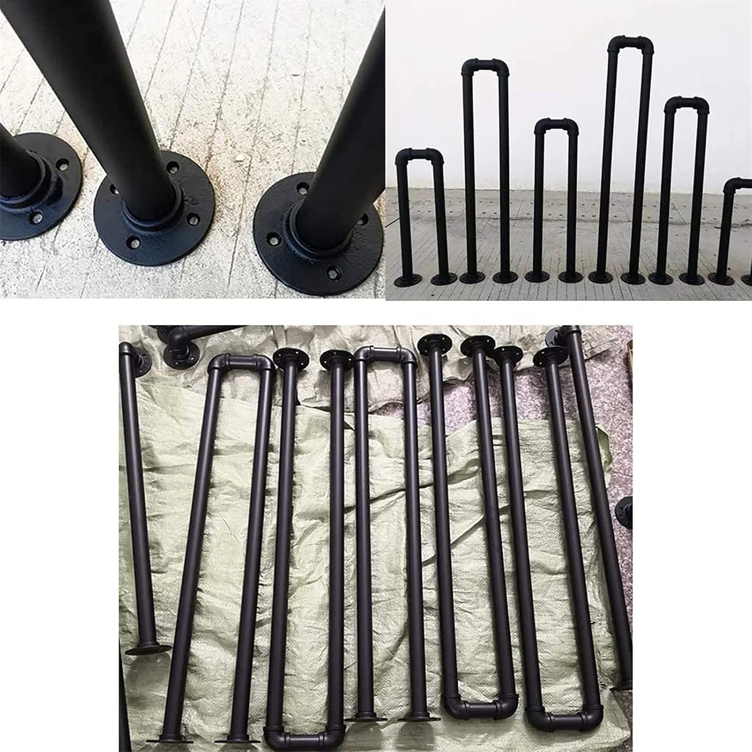 Staircase Handrail, U-Shaped Upgrade Wrought Iron for Outside Steps Or Indoor Stair, Porch Deck Hand Rail Anti-Slip Grab Rails, Complete Kit (Size : 35cm)
