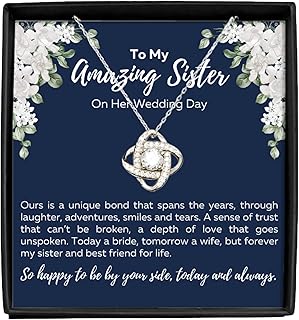 To My Amazing Sister Necklace To Bride From Sister, Sister Wedding Gift Ideas, Gift For Sister On Her Wedding Day, Sister From Brother Wedding Gift Sterling Silver, Sister Wedding Gift To Bride