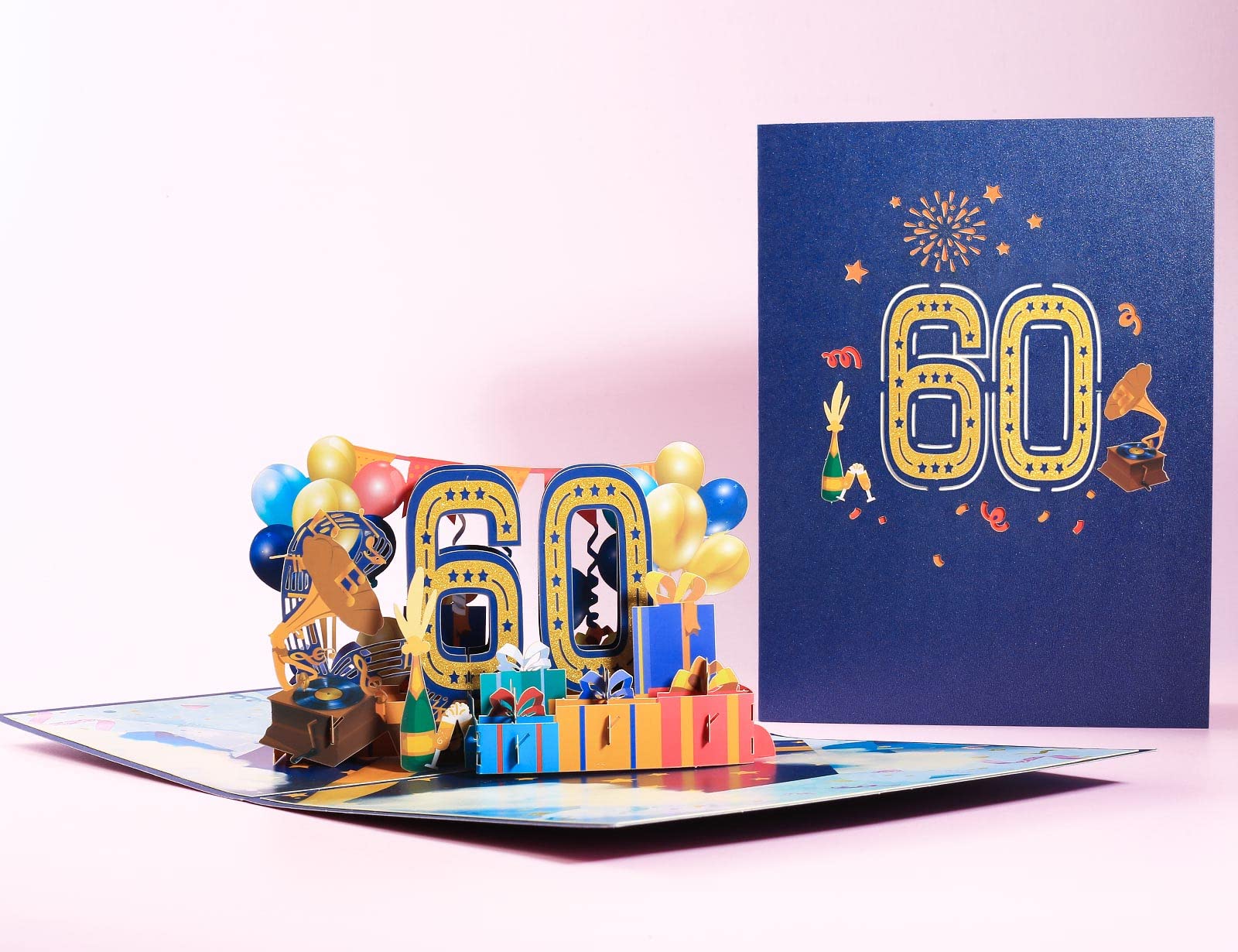 Biglietto Auguri Compleanno Pop Up 3D,Biglietti Auguri Compleanno 60
