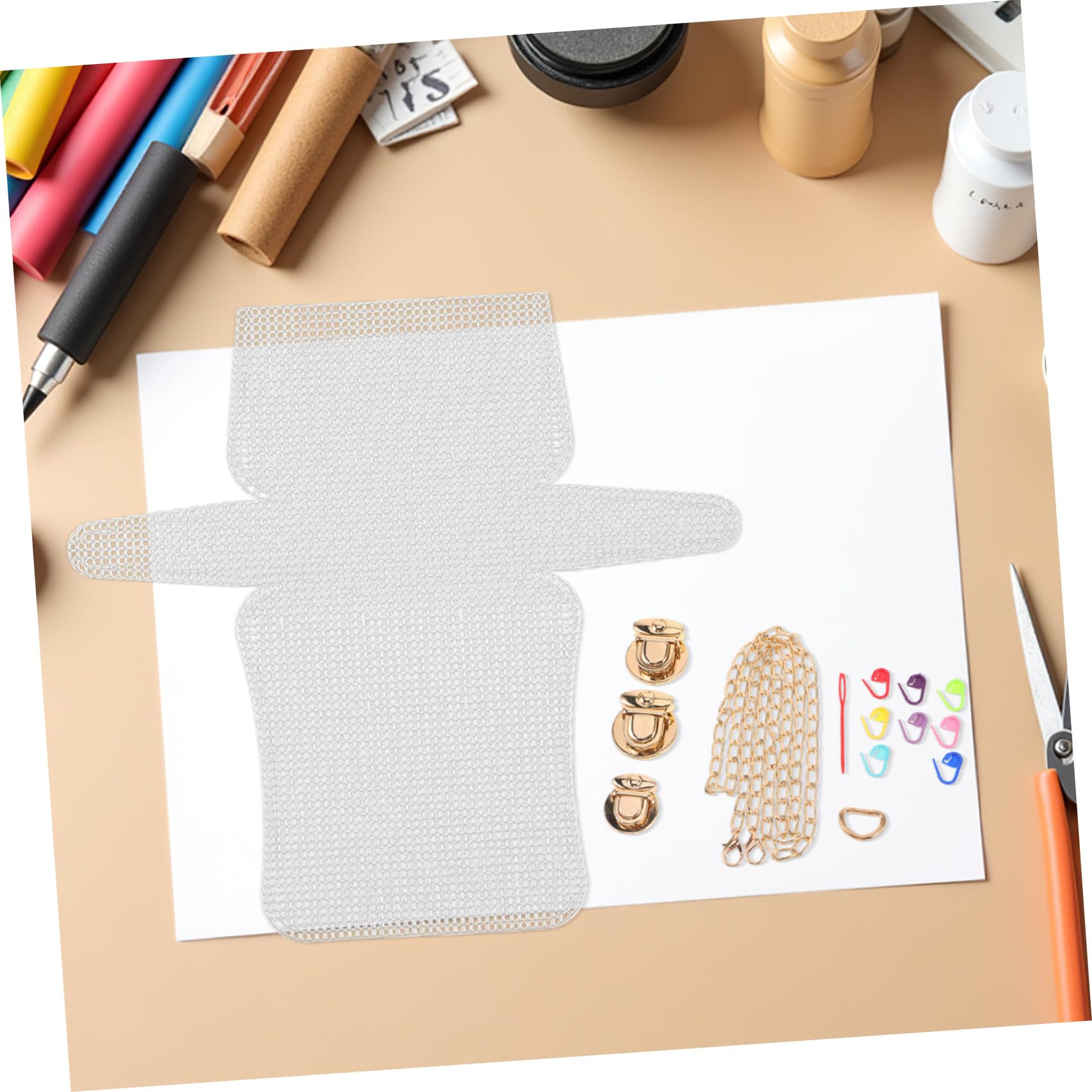 EXCEART 3 Juegos Hojas de Costura de Crochet, Láminas de Lona Plástica y Metal, Malla, para Tote y Bolsa, Accesorios de Acolchado, DIY de Bolsos, Principiantes y Creadores Avanzados