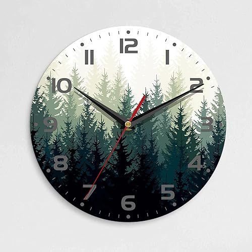 Reloj de pared, 10 pulgadas, silencioso, sin tictac, decoración de cocina para el hogar, funciona con pilas, para baño, dormitorio, sala de estar,