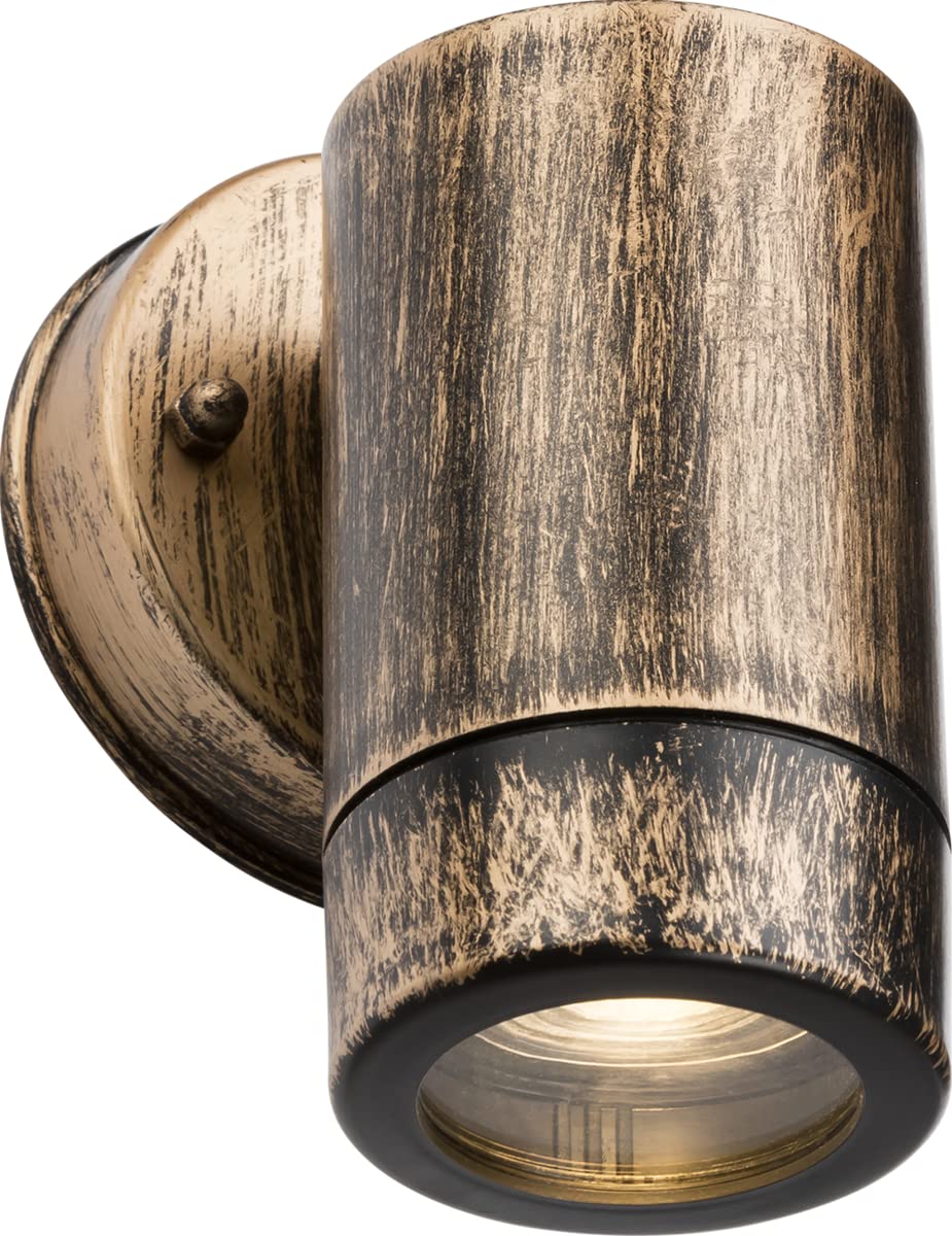 Eamon - 230V IP54 GU10 Polycarbonate Single Wall Light - Brushed Brass