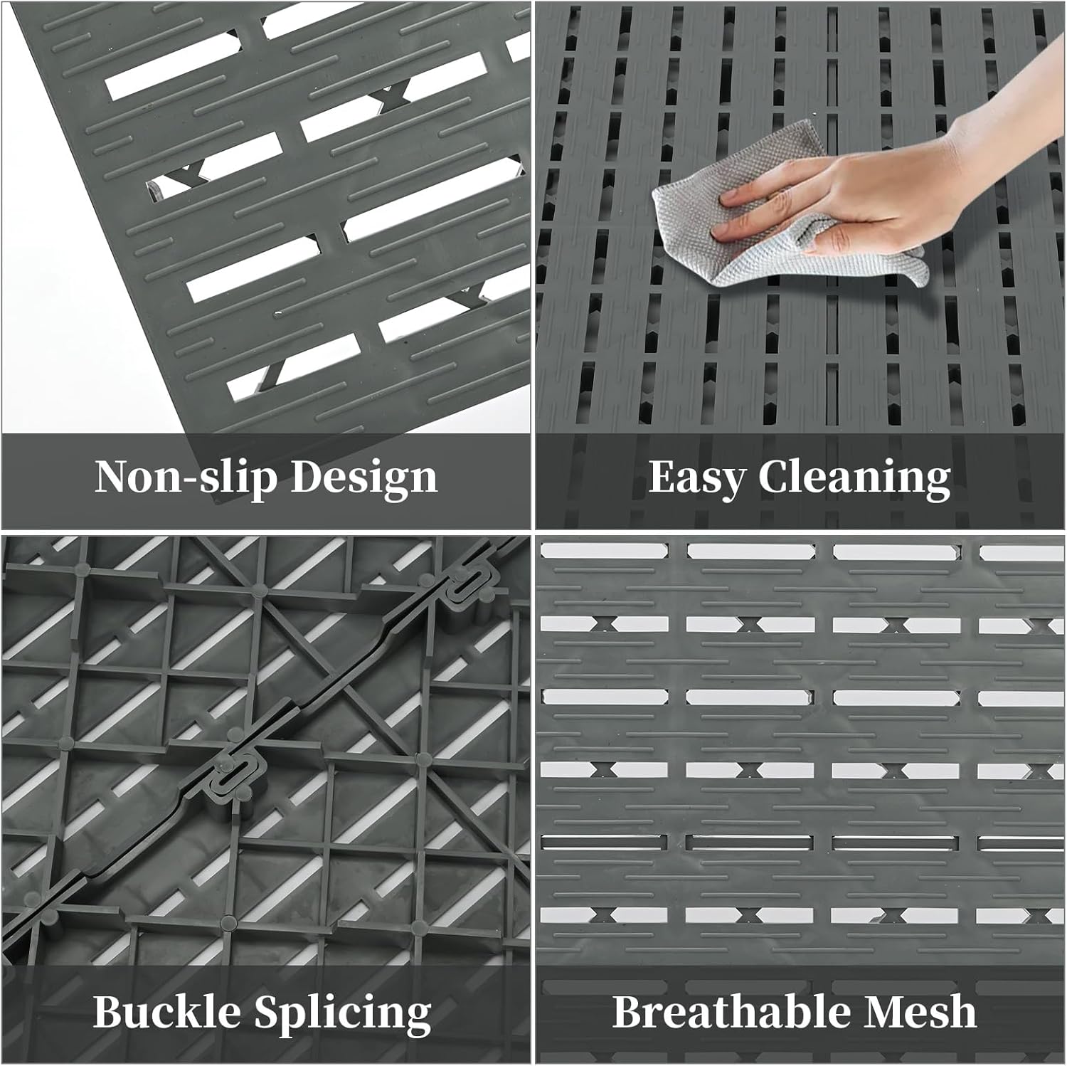 10 Pack Attic Flooring Panels Deck Tiles, 15.75''X15.75'' Plastic Attic Flooring System Board Garage Floor Tiles, Interlocking Deck Tiles for Garages, Patios, Basements,Courtyard and Swimming Pool