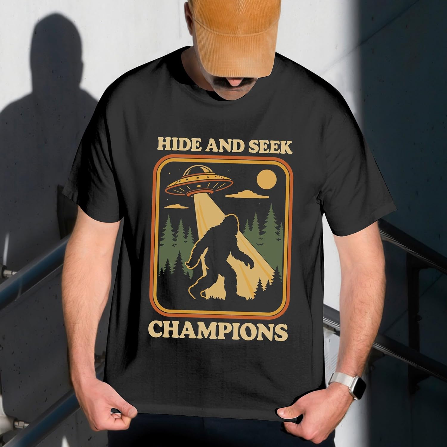 Bigfoot Shirts for Men - Hide and Seek Champion Tshirt Men - Sasquatch Graphic Tees for Women - Image 5