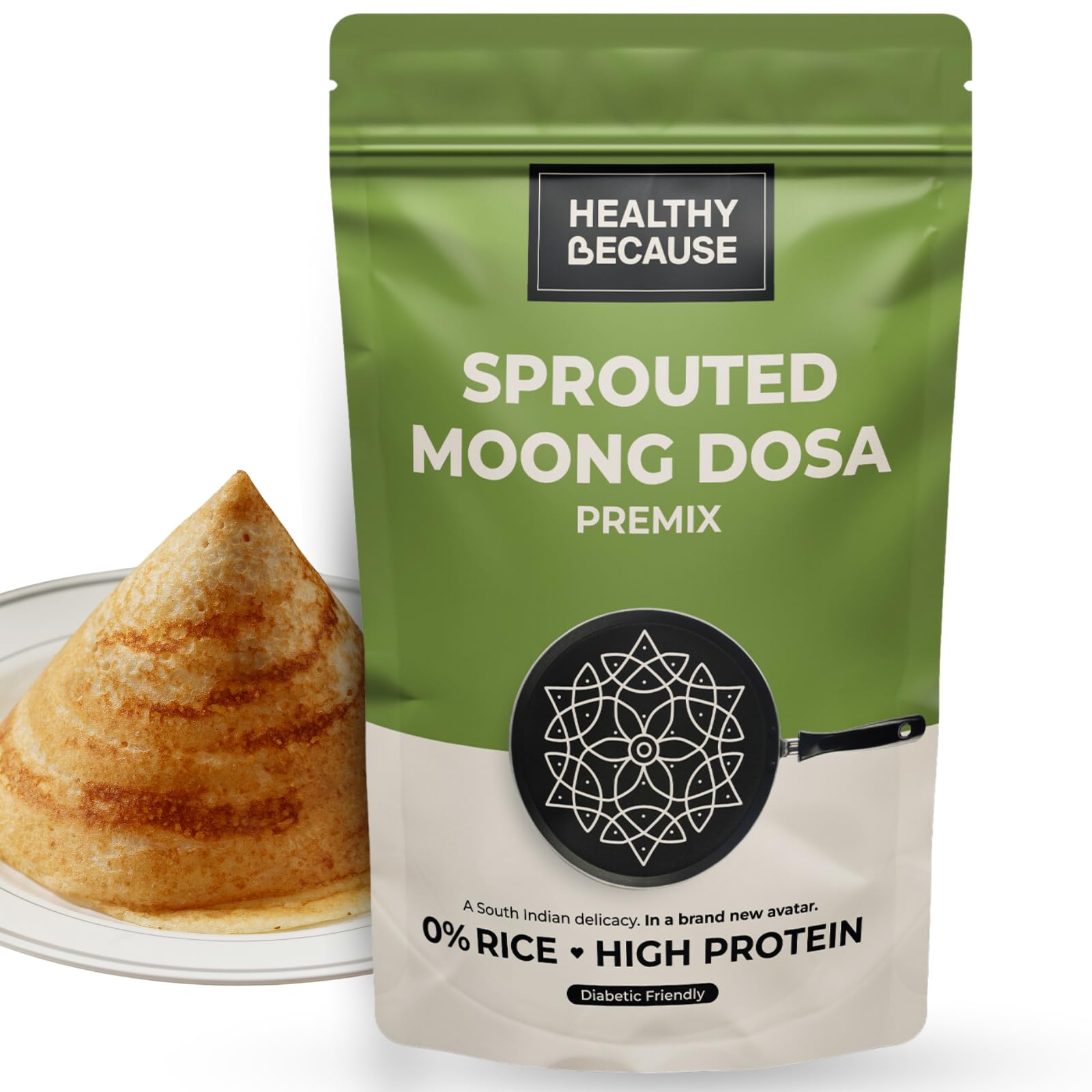 Healthy Because Millet Dosa Instant Mix (200g) | Sprouted Moong Dosa Premix for Breakfast | High Protein, Vegan and Gluten Free | Nutrient-Packed Delight for Health-Conscious Foodies (B0D9YMQ35D) Amazon Price History, Amazon Price Tracker