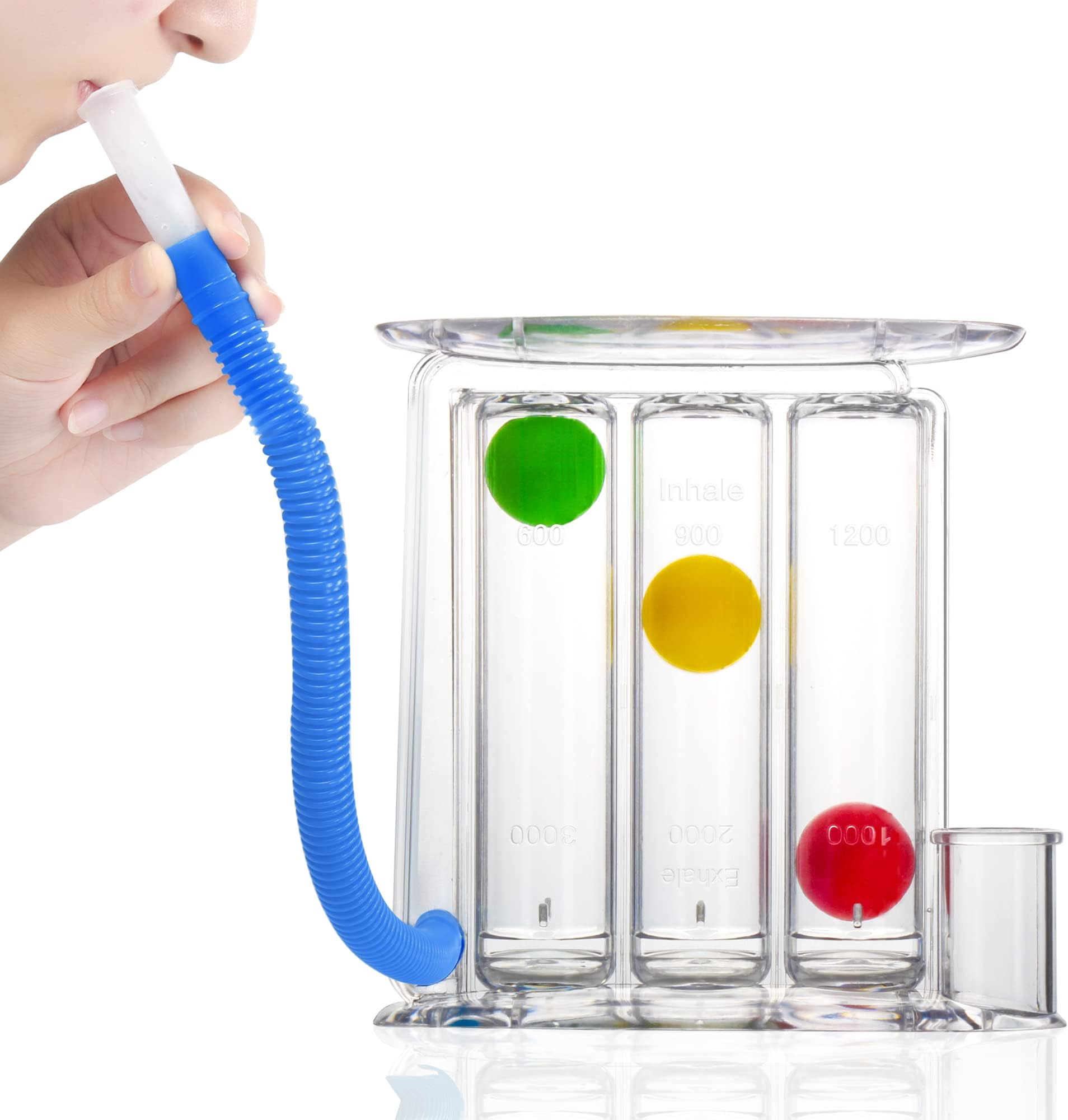 REAQER Breathing Exercise Device for Lungs Spirometer Breathing Exerciser Breath Exercise Measurement System