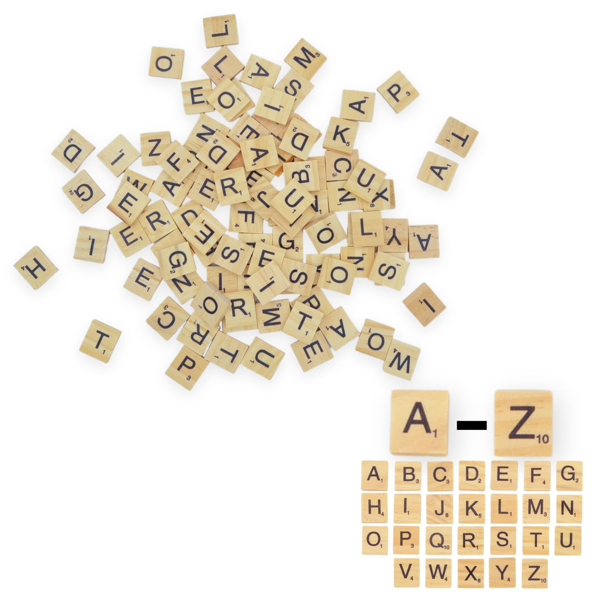 celloexpress Pack of 3 - Mixed LETTERS Scrabble Tiles - 300 Wooden Tiles - 18.1mm x 20mm x 5.2mm For Crafting and Scrapbooking