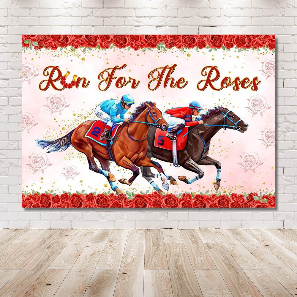 AIBIIN Kentucky Derby Dekorations-Set – Zaunbanner & Veranda-Banner, Polyester, Für Den 100. Schultag