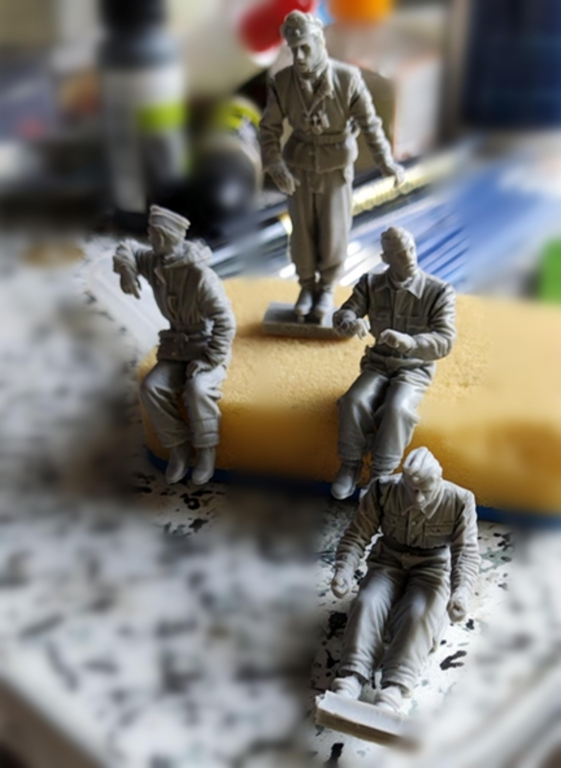 TRUEGRIS 1/35 WWII German Tank Soldier Resin Model Kit Unpainted and Unassembled (4 people, no tank) //k5w3J17