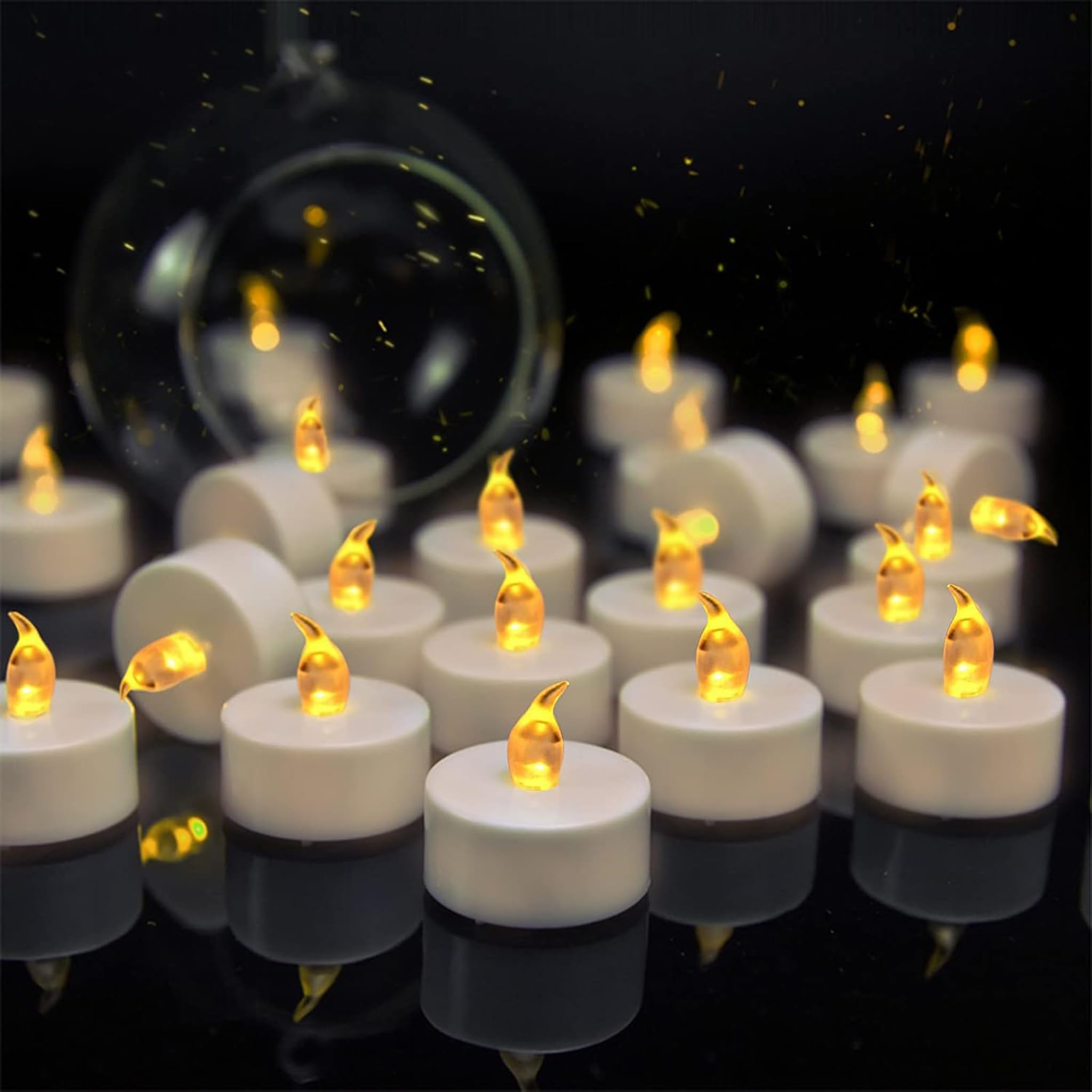 VETOUR 5 Pack Flamless Tea Lights Candles Battery Operated - Led Tea Lights Candles With Battry Powered Flickering Fake Tealights For Wedding Party Birthday Home Decoration (Warm White