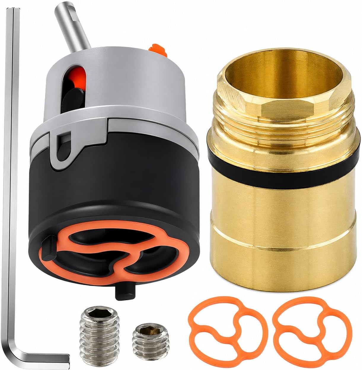 RP50587 Faucet Cartridge Repair Kit Replacement for DST Single Handle Kitchen and Lavatory Sink Faucets Repair Parts, Compatible with Delta RP50587 Cartridge Fix Leaking & Dripping-RP51503 Bonnet Nut