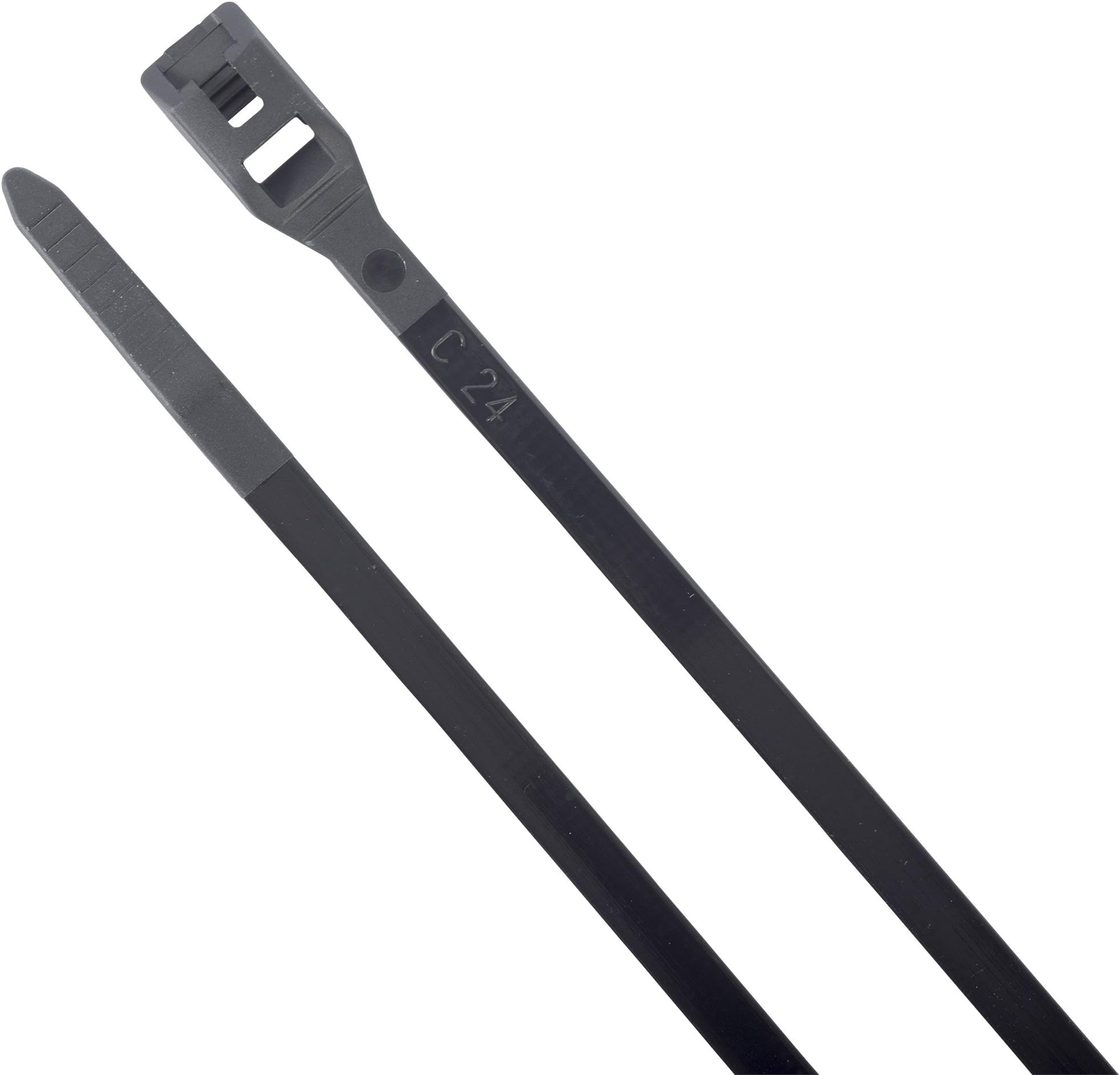 SecuriTie CTCH8-60100UVB Low-Profile Cable Ties, 8 Inch., 60 Lbs. Tensile Strength, Wire & Cord Management / Industrial / Household Use, Nylon Zip Tie, 100 Pk, UV Black
