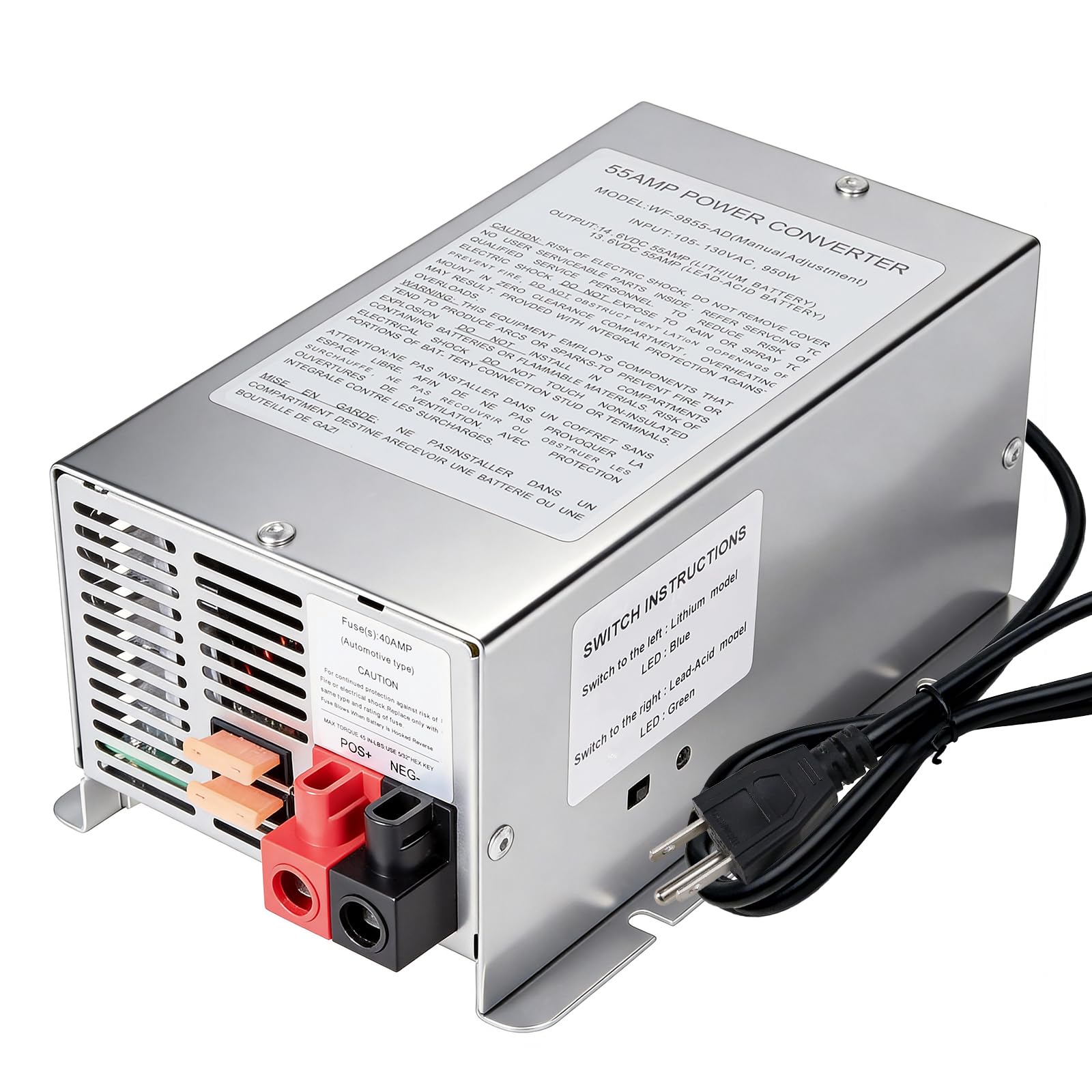 Photo 1 of ???? ??????? WF-9855,55 Amp Rv Power Converter,Manually Select for Lead-Acid/Lithium Battery,Replace for WF-9855,WF-9855-MBA,WF-9855-AD,WF-9855-LIS&All WF-9800 Series
