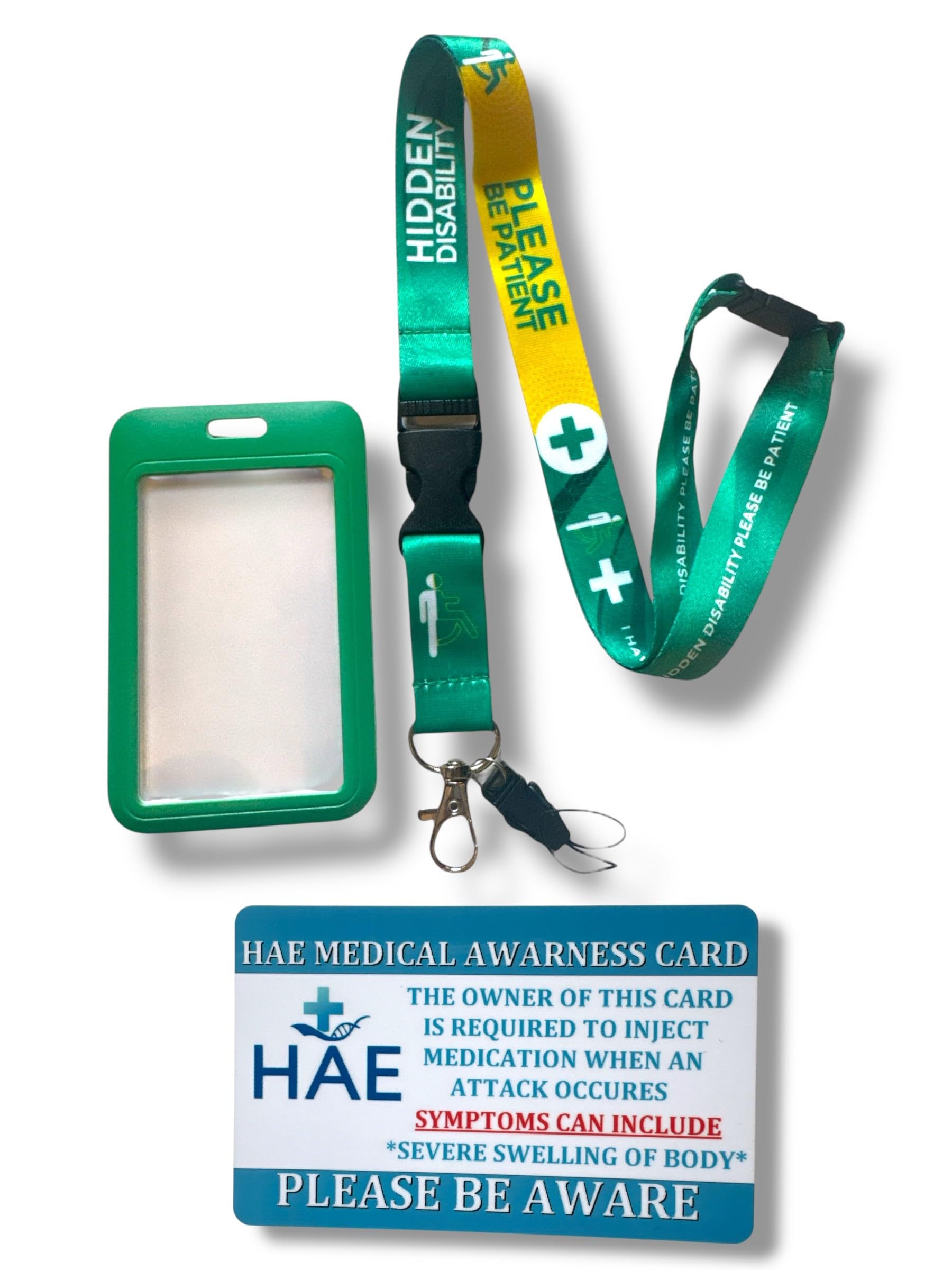 Hidden Disability Lanyard with Enclosed Hidden Disability Card Holder & Disability Awareness Card (HAE) — image 1