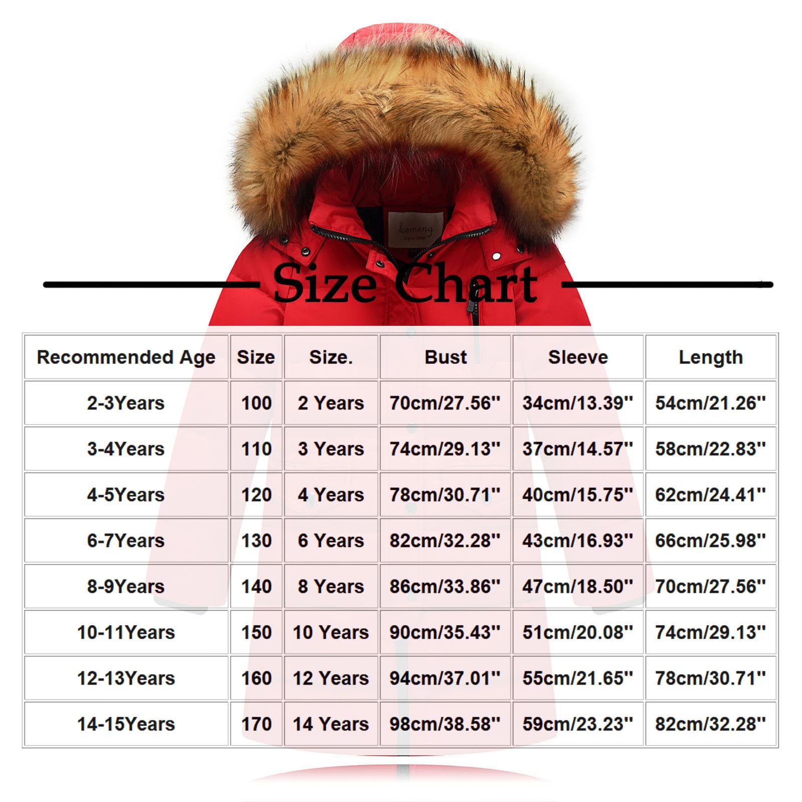 NUSGEAR Chaqueta Acolchada con Capucha Medio Largo, Abrigos de Invierno para niños Varones Parka para Niña de Invierno para Niña Plumiferos Abrigo para niñas Pequeñas Ligero Niños Pesado Resistente