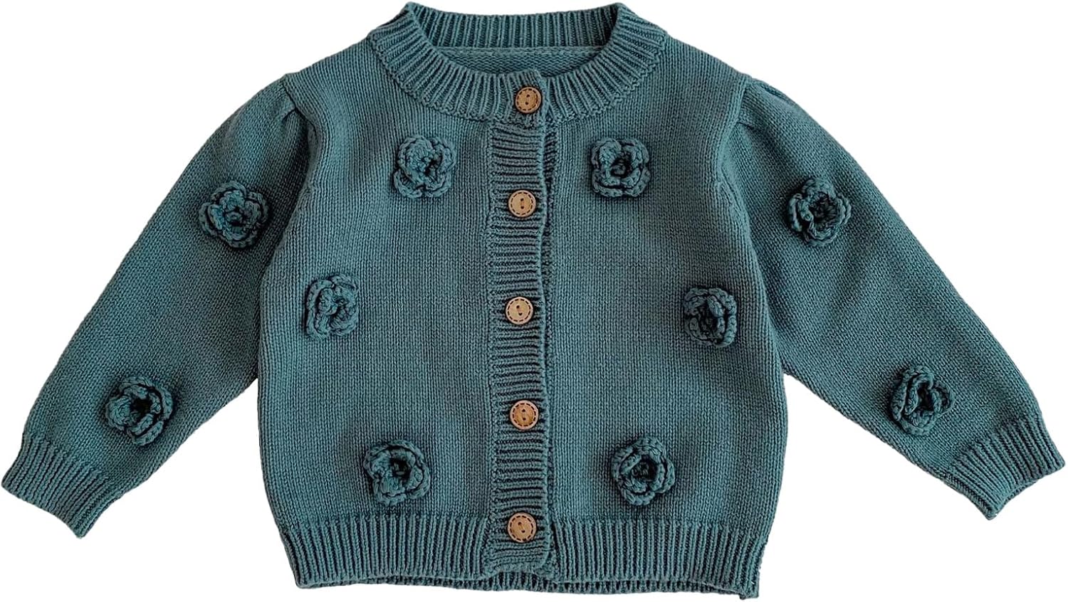 HOOLCHEAN Baby Girls 3D Flowers Cotton Cardigan Sweater