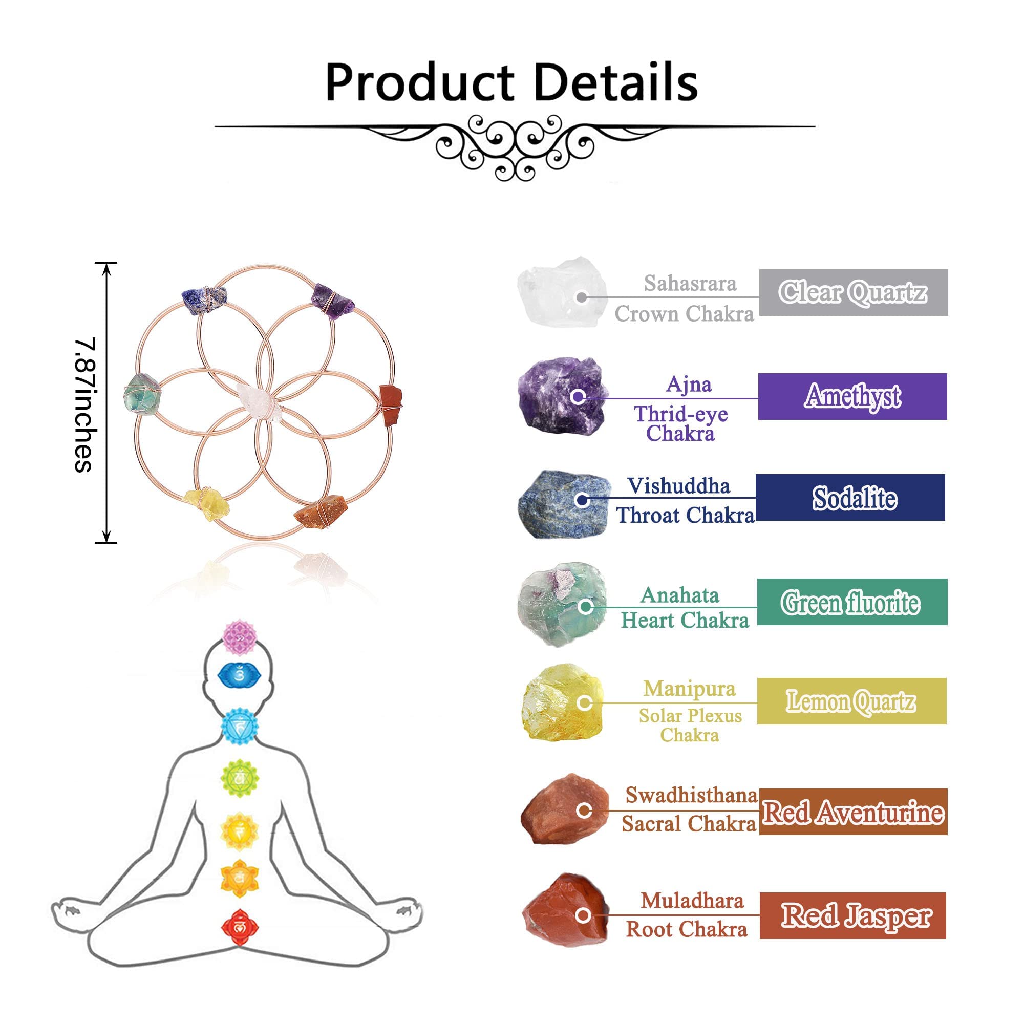 Amazon.co.jp: Jovivi ローズゴールド フラワー オブ ライフ 神聖な  