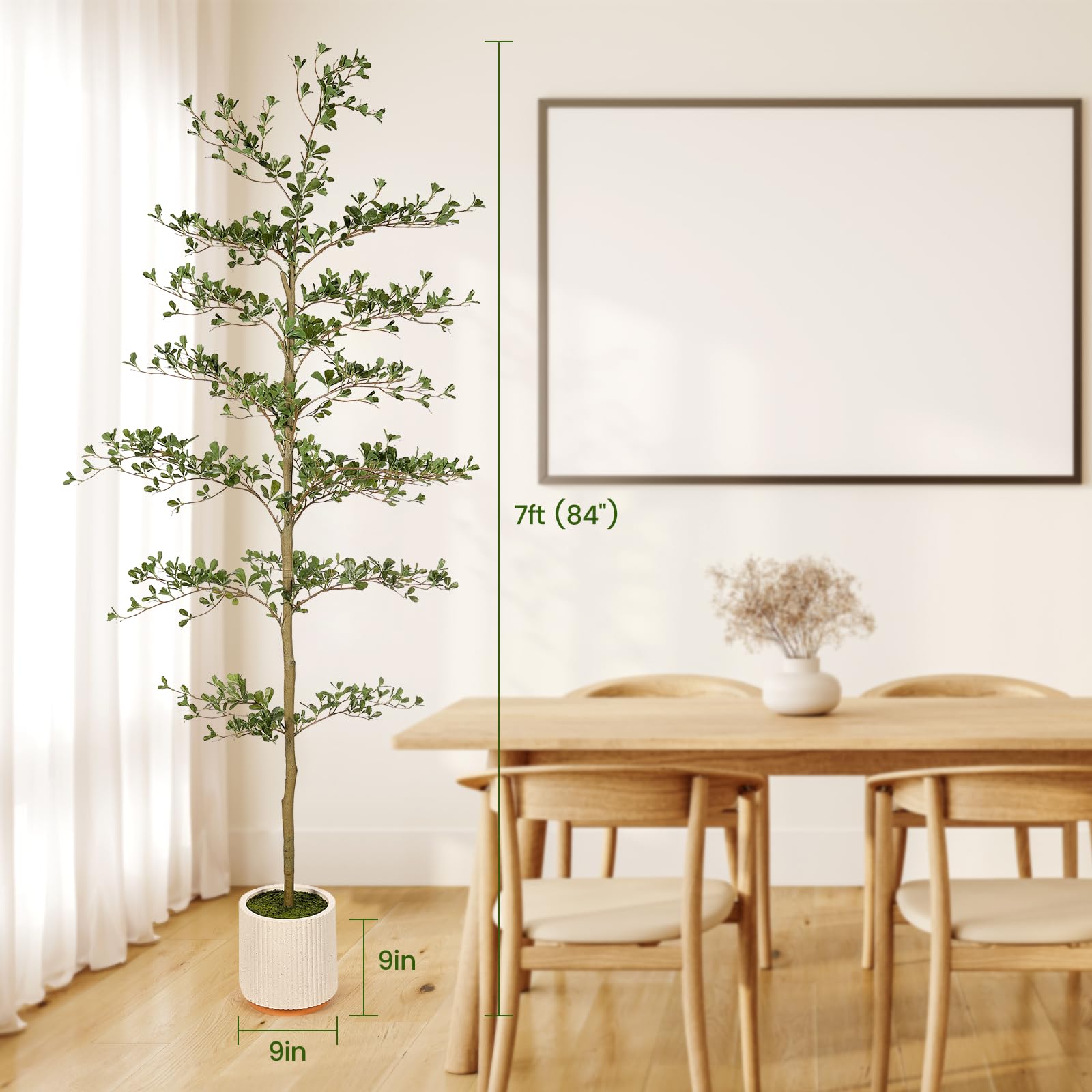 FEELEAD Albero di ulivo finto nero, 2,1 m, realistico albero di olivo nero con vaso da interni finti ulivi neri con rami naturali e foglie realistiche per la decorazione di casa e ufficio