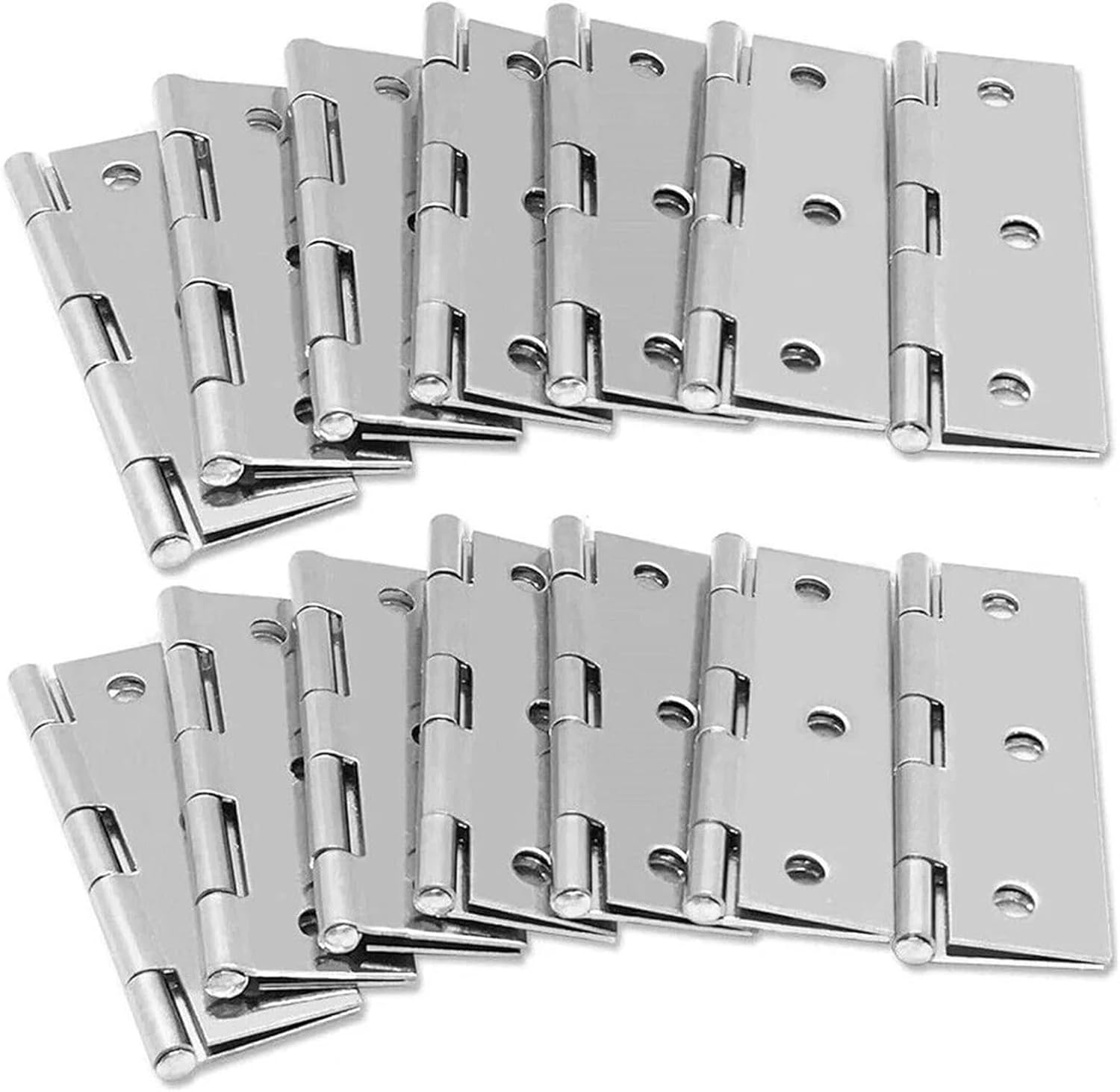 10 PCS 3inch Door Hinge Stainless Steel Flat Hinges Window Cabinet Hinges Door Connector Bookcase Wooden Box Furniture Hardware