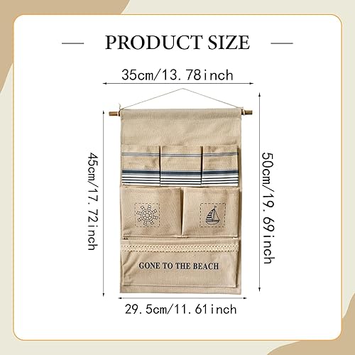 Miniatura 3 de Wall Hanging Bag, Over The Door Storage Bag with Pockets, Wall Mounted Storage Organizer, Hanging Shelves for Playroom Pantry