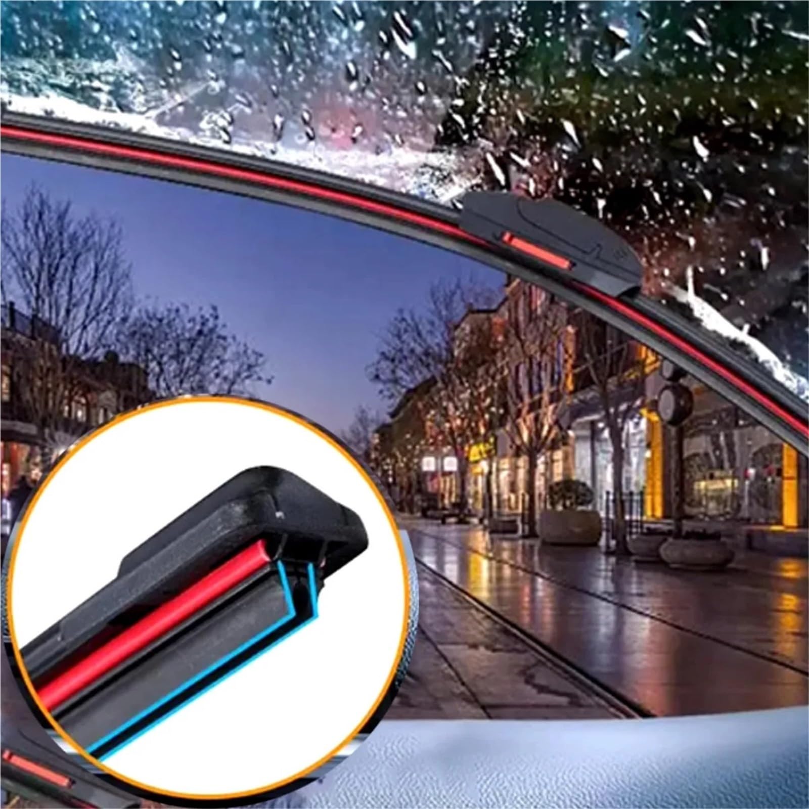 Hojas de repuesto para limpiaparabrisas Escobilla limpiaparabrisas impermeable con gancho J/U, escobilla de goma doble 13 "14" 16 "18" 19 "20" 21 "22" 24 "26" 28 "