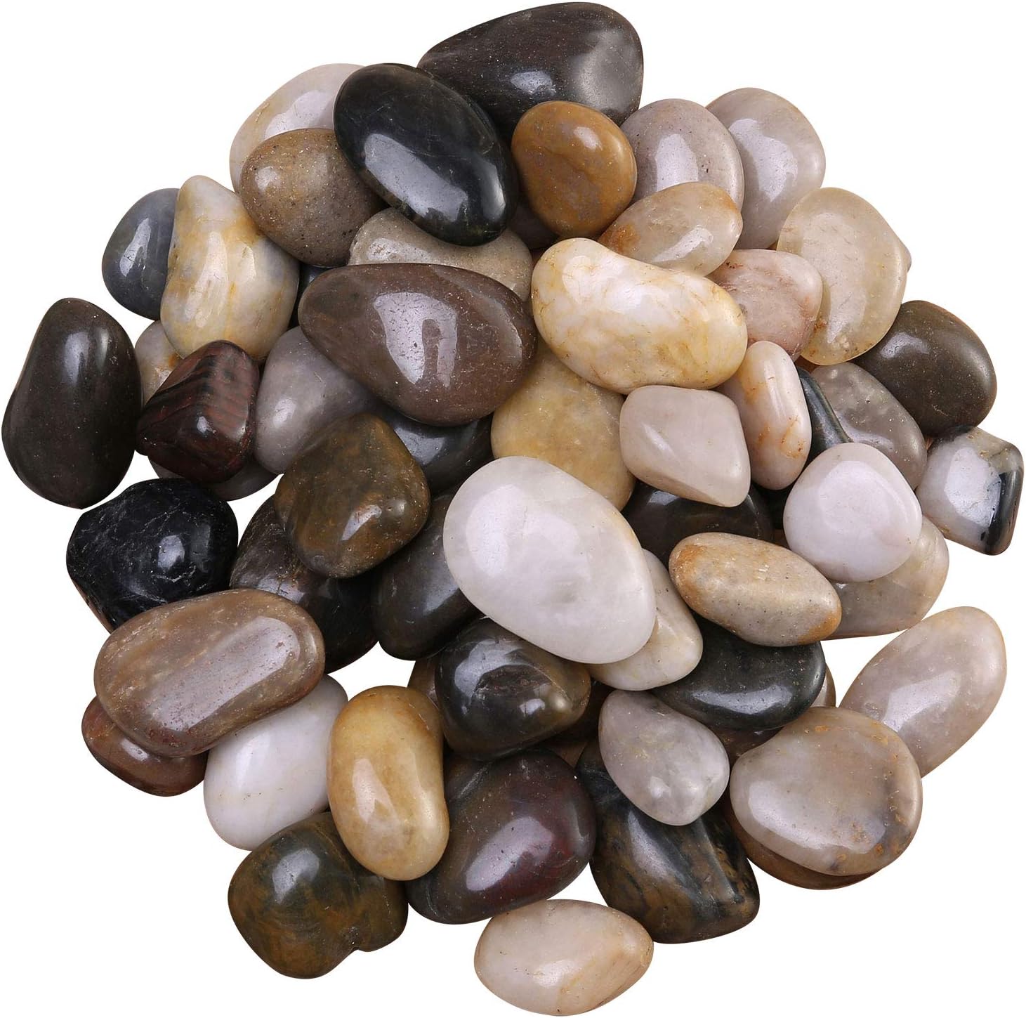 FANTIAN Polished Small Pebbles for Plants 5LB Smooth