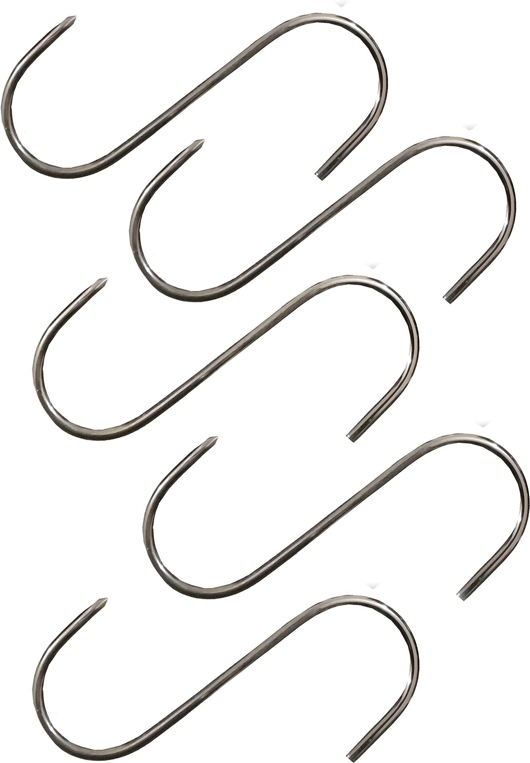 ULTIMA Stainless Steel S Shape Hook Hanger for Clothes Shower Curtain Hanger- Set of 5 Pcs