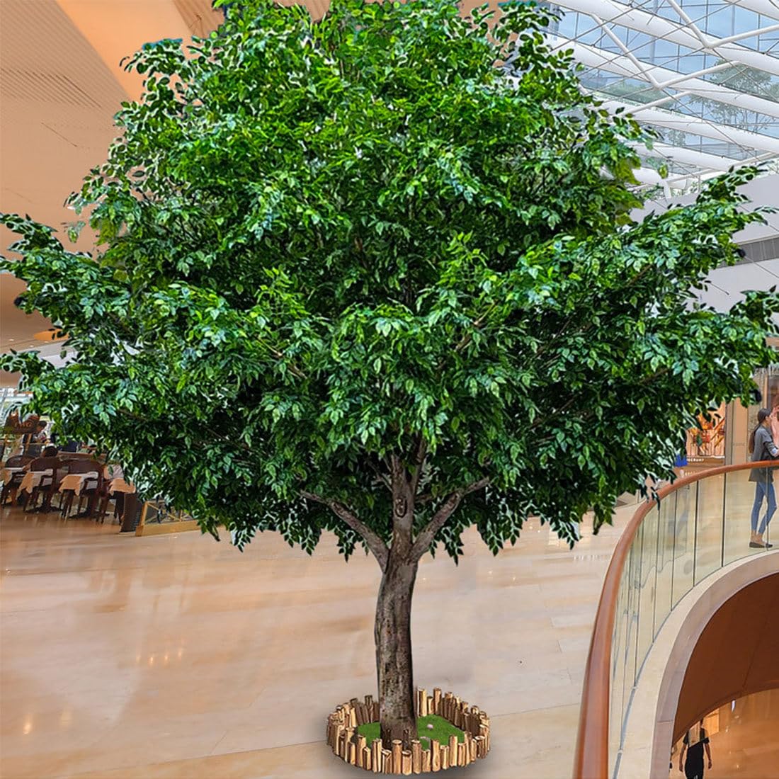 Künstlicher Baum Mit Echtem Holzstamm, Simulierter Banyan-Baum, Hotel-Landschaftsbaum, Wunschbaum, Künstliche Pflanzen Für Moderne Innendekoration,3x2.5m