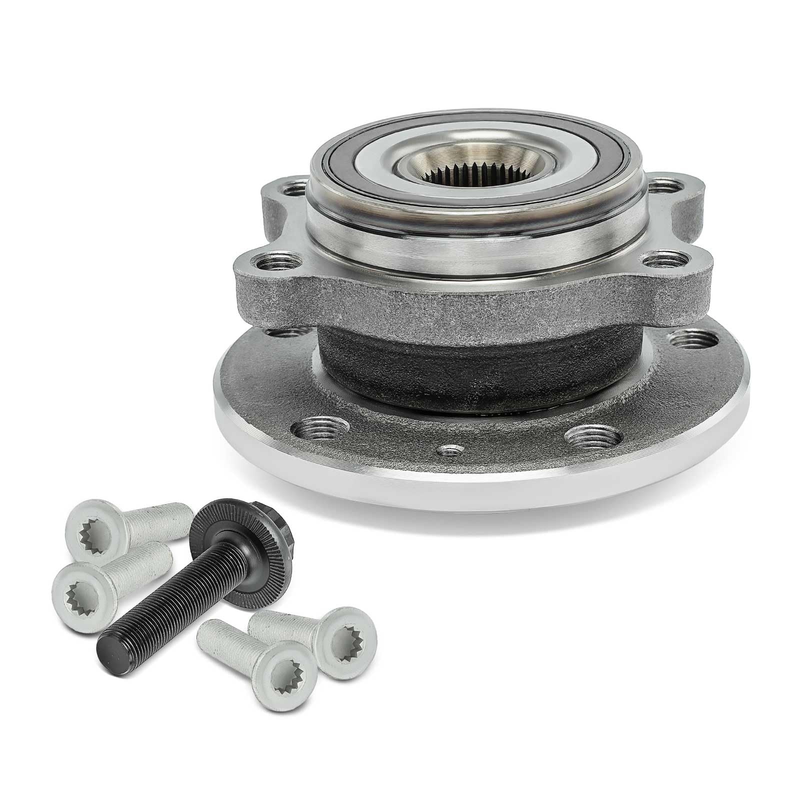 Frankberg Kit de cojinete de rueda 4 orificios delantero 5K0498621 | Admite la función Sensor de Velocidad de las Ruedas Sensor ABS, 4 AGUJEROS, Al frente
