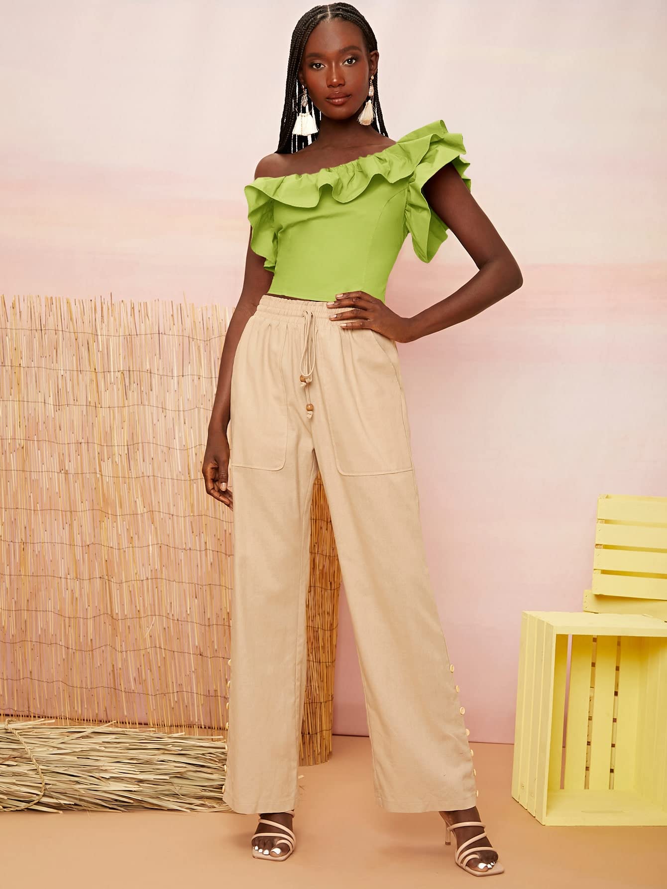exaggerated ruffle top
