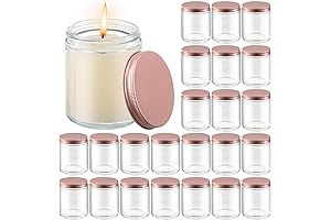 Elegant 8 oz Glass Jars with Versatile Storage and Candle Making Utility