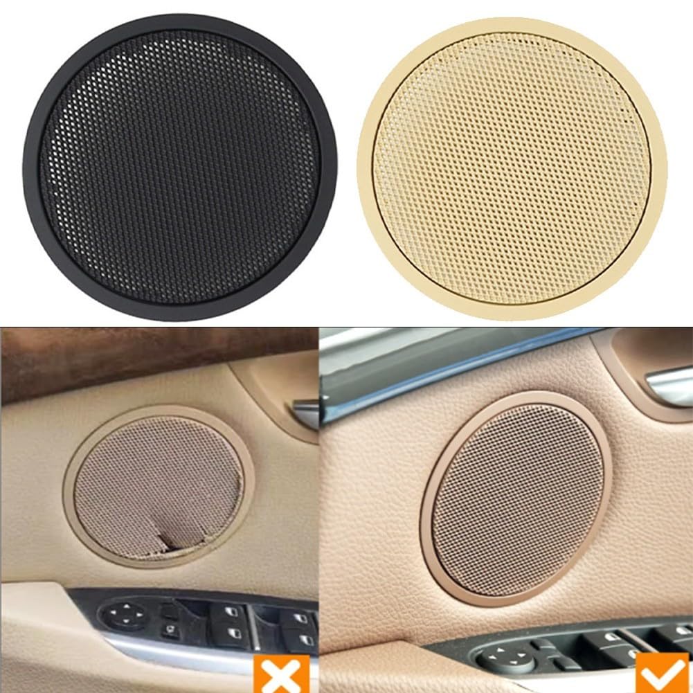Cubierta de rejilla de altavoz de puerta interior, protector de malla de audio para X5 E70 X6 E71 E72 X3 F25 X4 F26 5 Series GT F07 Negro Amarillo (negro)