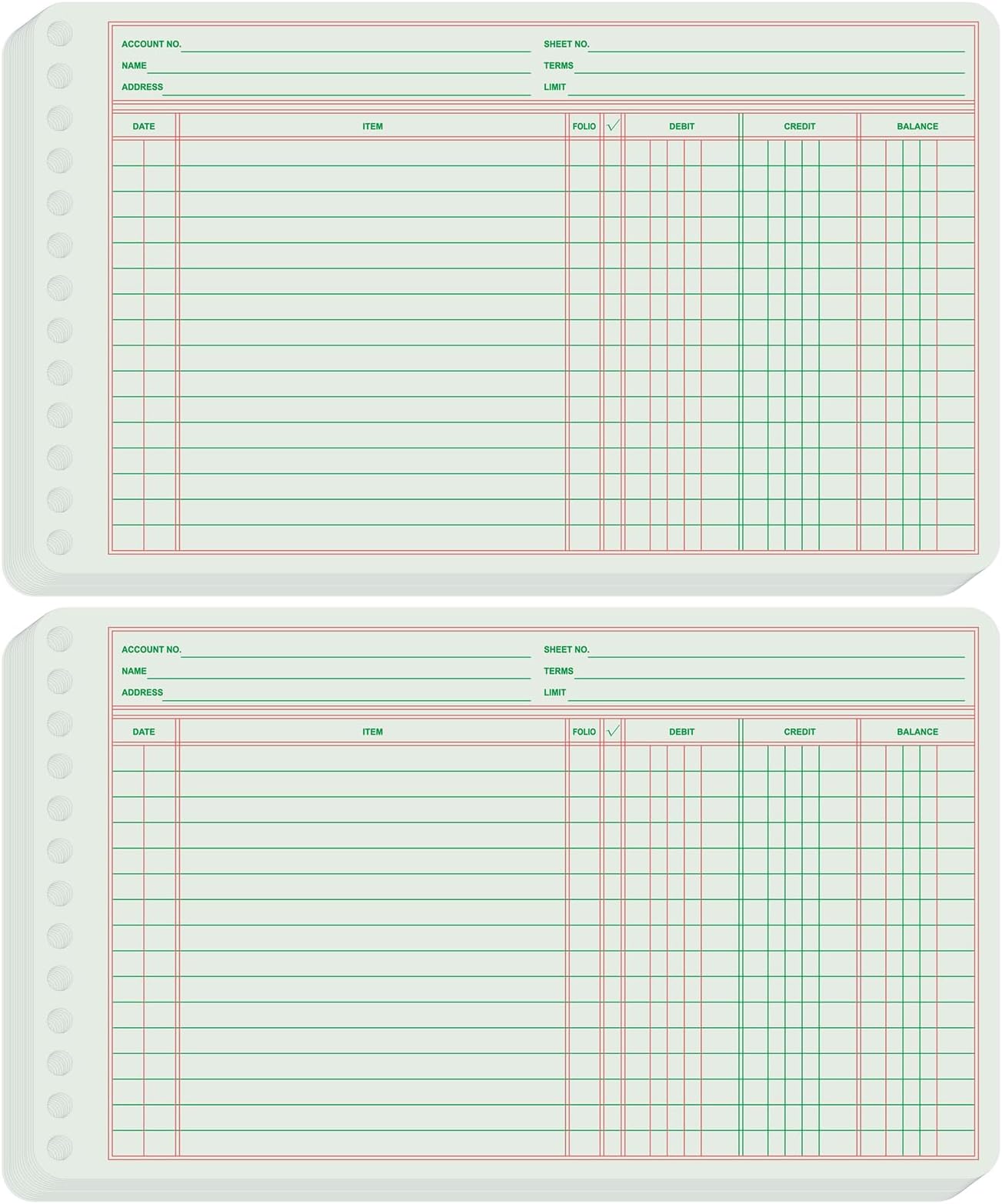 Skyygemm 200 Pcs Ledger Sheets 5" x 8.5" Extra Sheets Ledger Paper Books for Bookkeeping Columnar Pad for Business Accounts Payable Receivable with Debit Credit Balance Columns