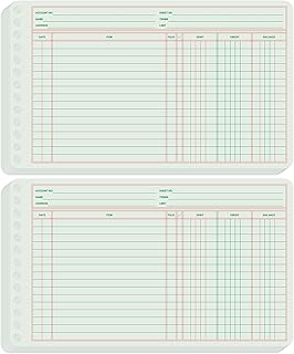 Skyygemm 200 Pcs Ledger Sheets 5" x 8.5" Extra Sheets Ledger Paper Books for Bookkeeping Columnar Pad for Business Accounts Payable Receivable with Debit Credit Balance Columns