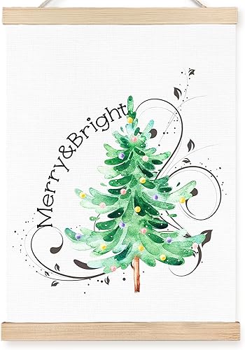 Miniatura 12 de FDHSPAAM Arte de Pared de Árbol de Navidad de Playa, Decoración Navideña Costera, Pósteres de Arte de Pared para Vacaciones de Puesta de Sol Árbol