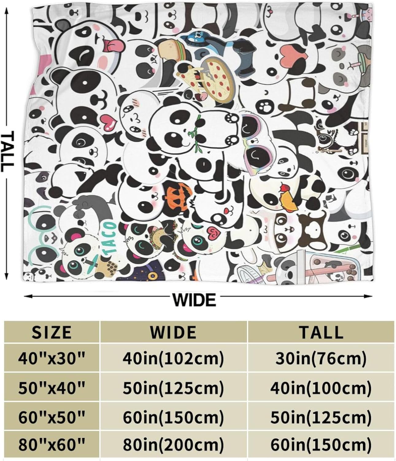 Panda Blanket Super Soft Cozy Fleece Animal Throw Blanket Plush Bedding Panda Stuffed Blanket Gifts for Boys Girls Kids Women 40''X50'' - Image 5