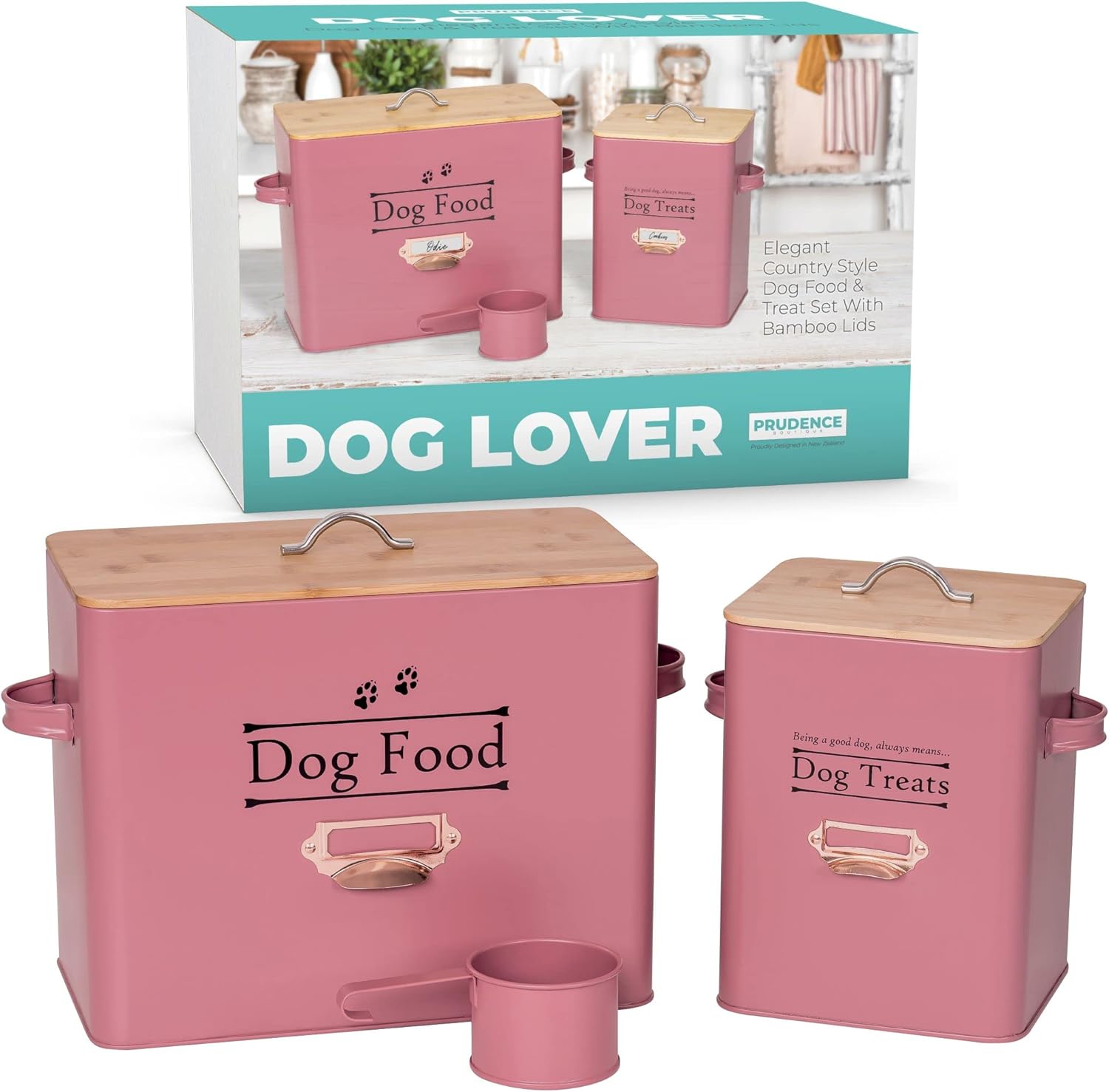 Prudence Boutique Dog Food Storage Container, Dog Treat Jar