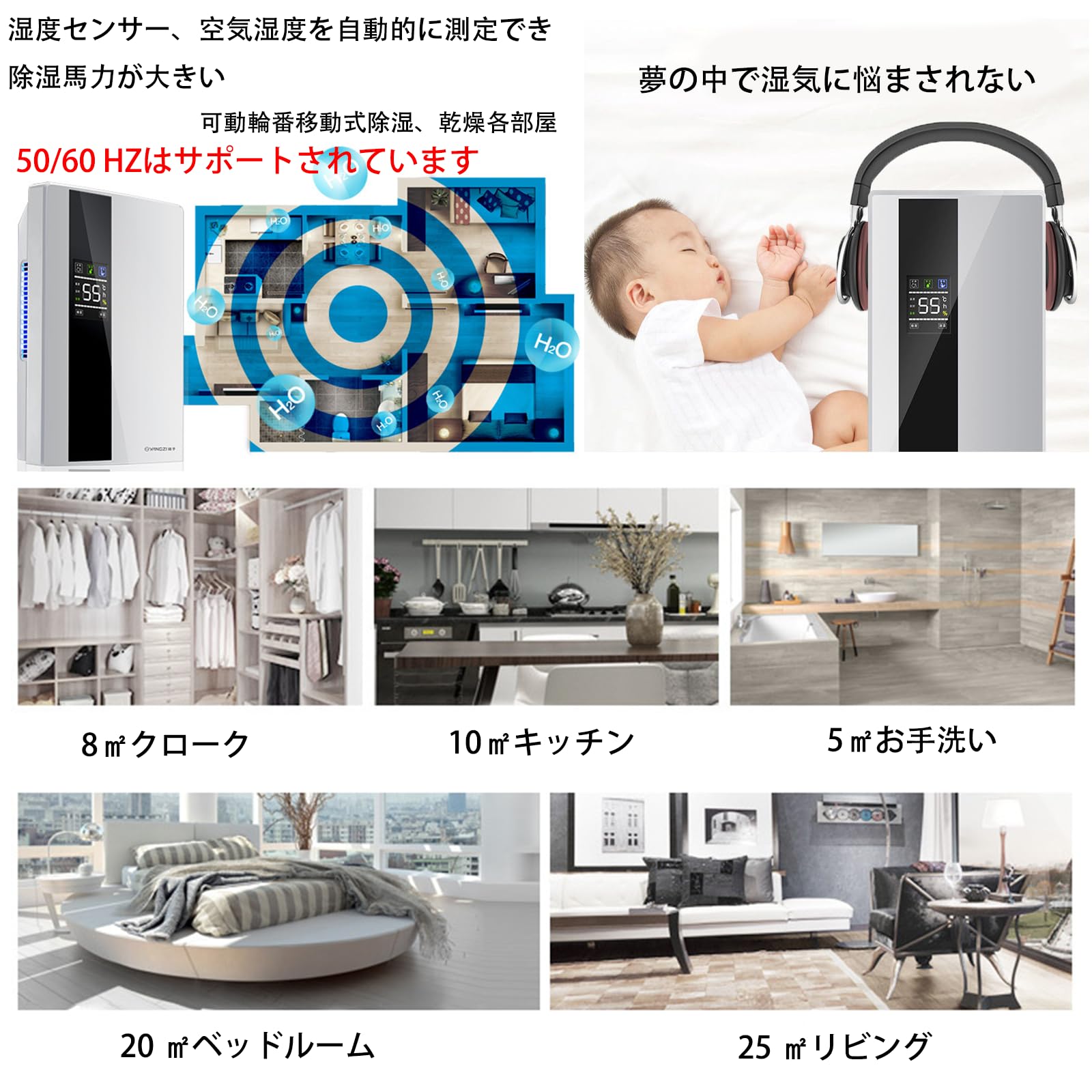 Amazon | 2025最新型 除湿機 省エネ静音 衣類乾燥 ハイブリッド式 満水