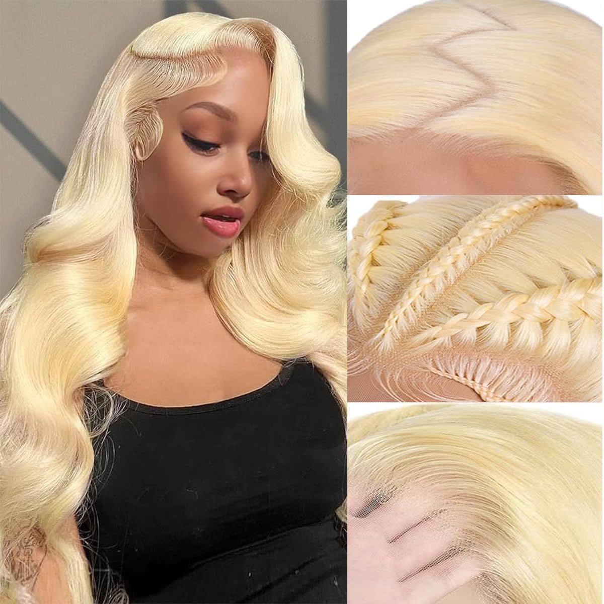 LUMIERE 613 Lace Front Wigs Human Hair 24 Inch 13x4 Body Wave Blonde Wig Human Hair 200 Density HD Transparent Lace Front Wigs Human Hair Pre Plucked for Women