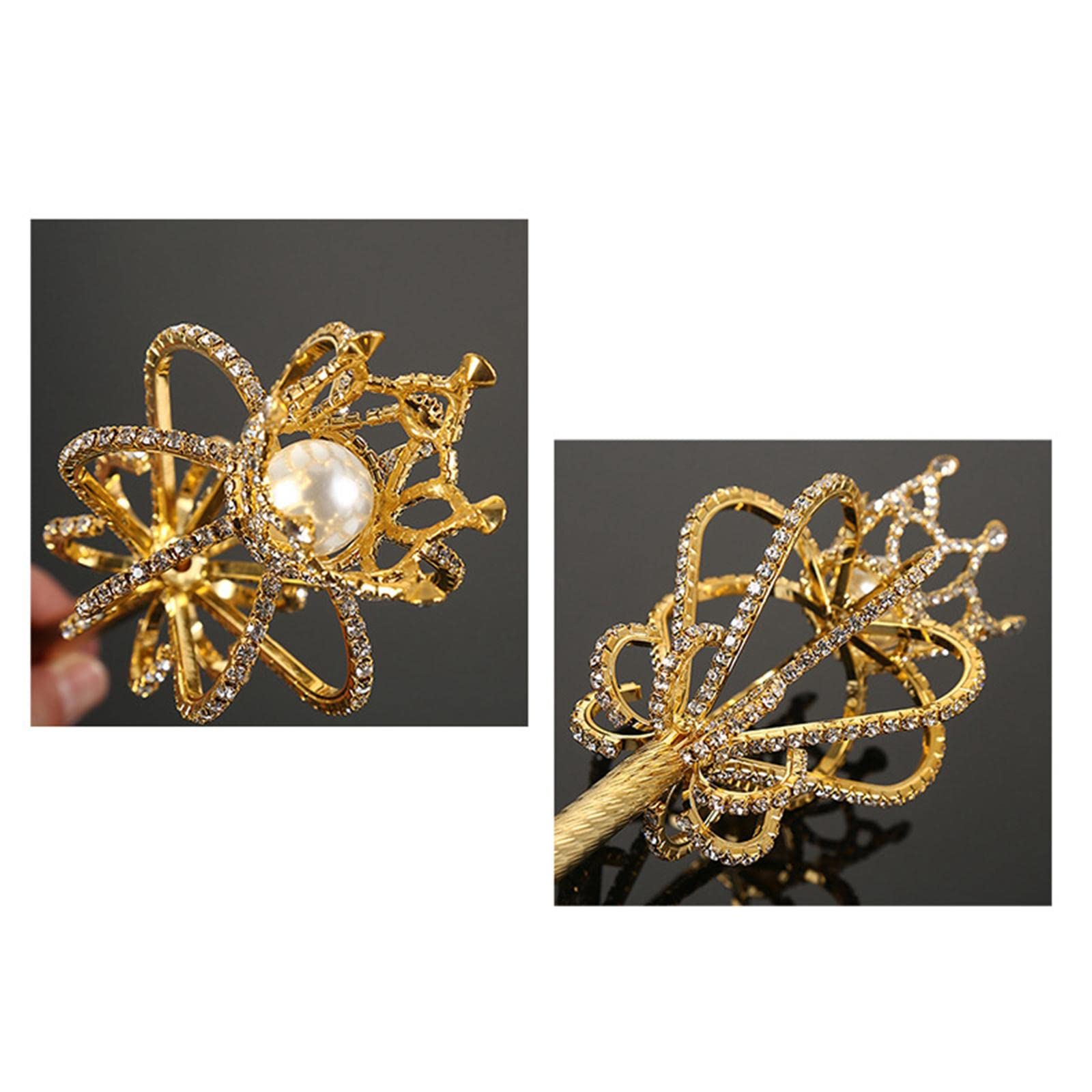 Set di 3 bacchette a forma di scettro per festival, scintillanti regali creativi in acciaio, decorazione per matrimoni, Glod